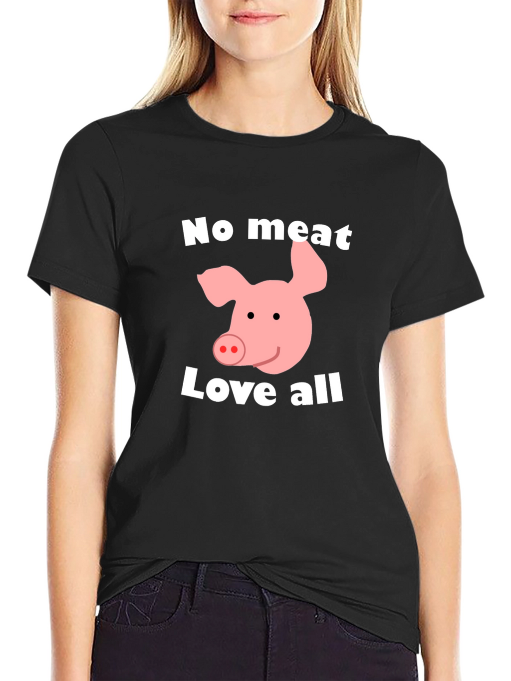 Vegan Pig Graphic T-Shirt - No Meat Love All