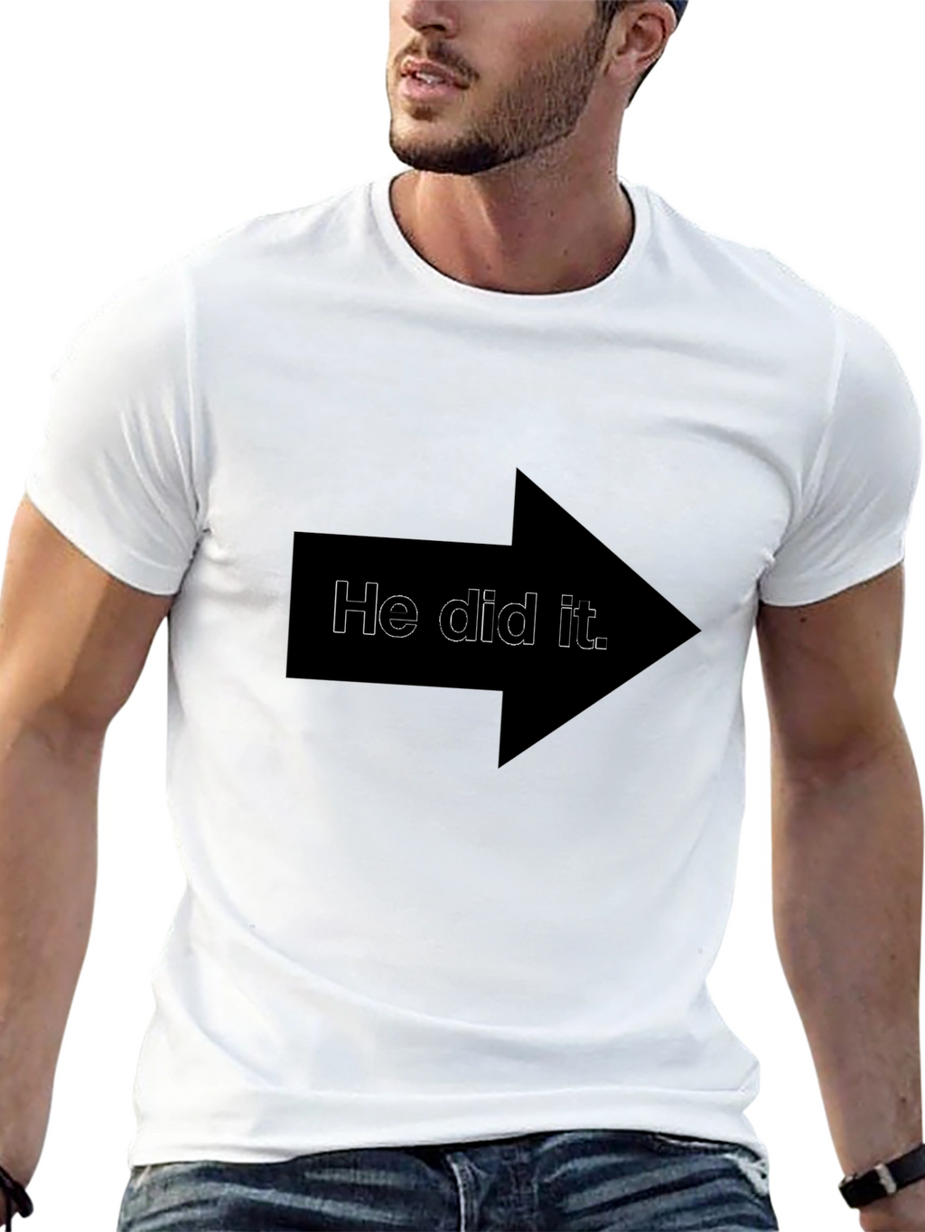 He Did It Arrow T-Shirt - Funny Blame Tee