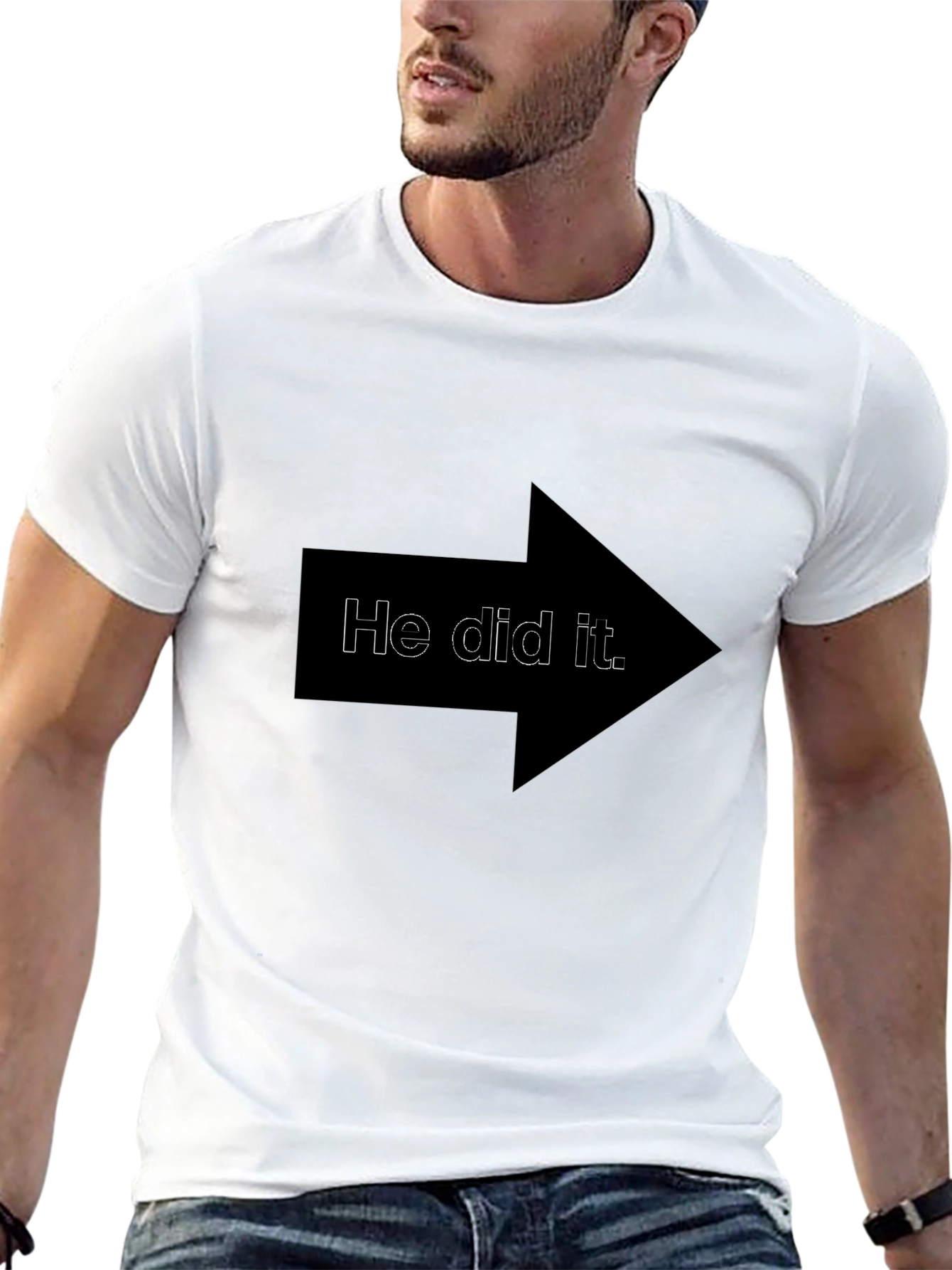He Did It Arrow T-Shirt - Funny Blame Tee