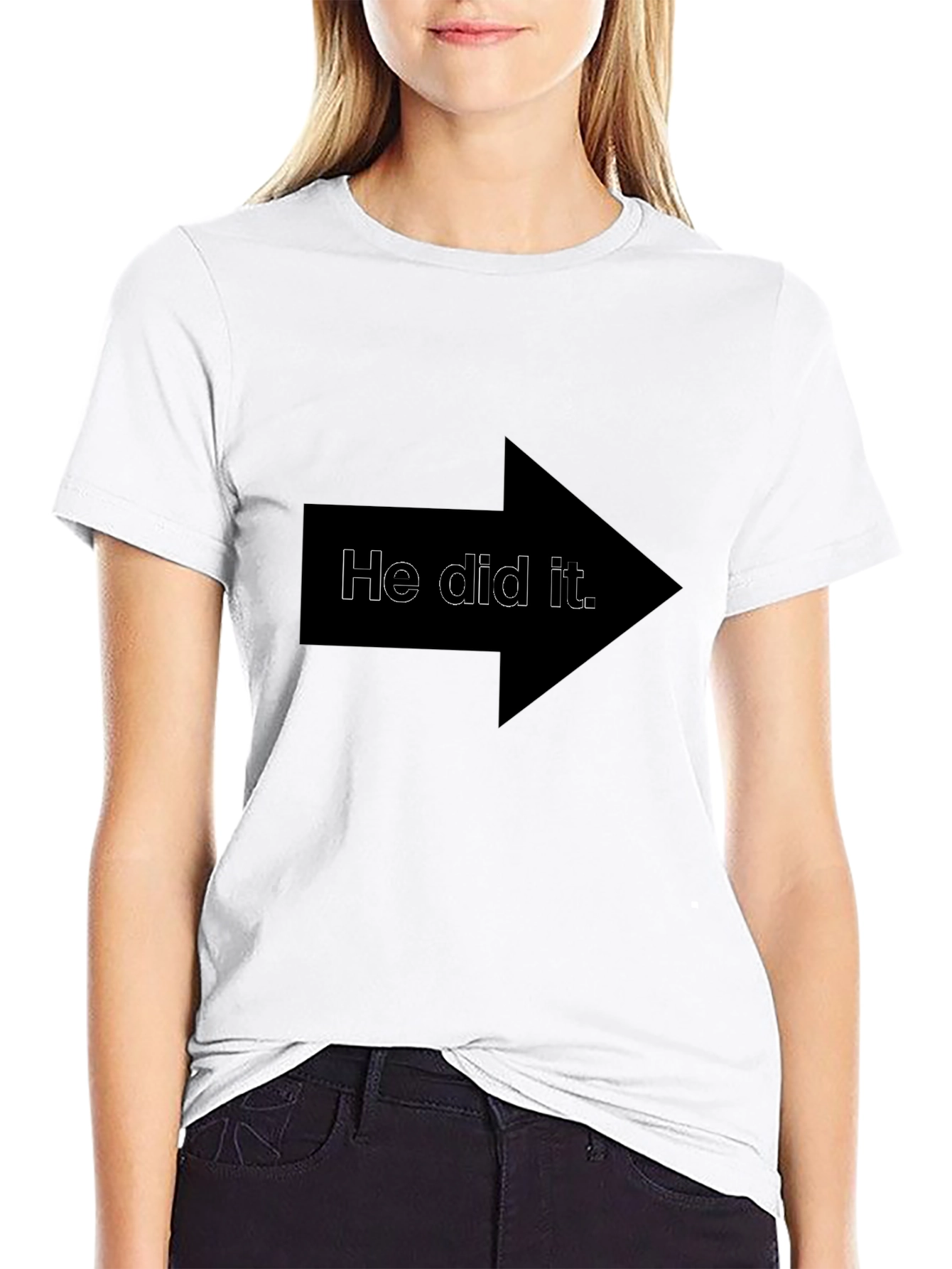 He Did It Arrow T-Shirt - Funny Blame Tee