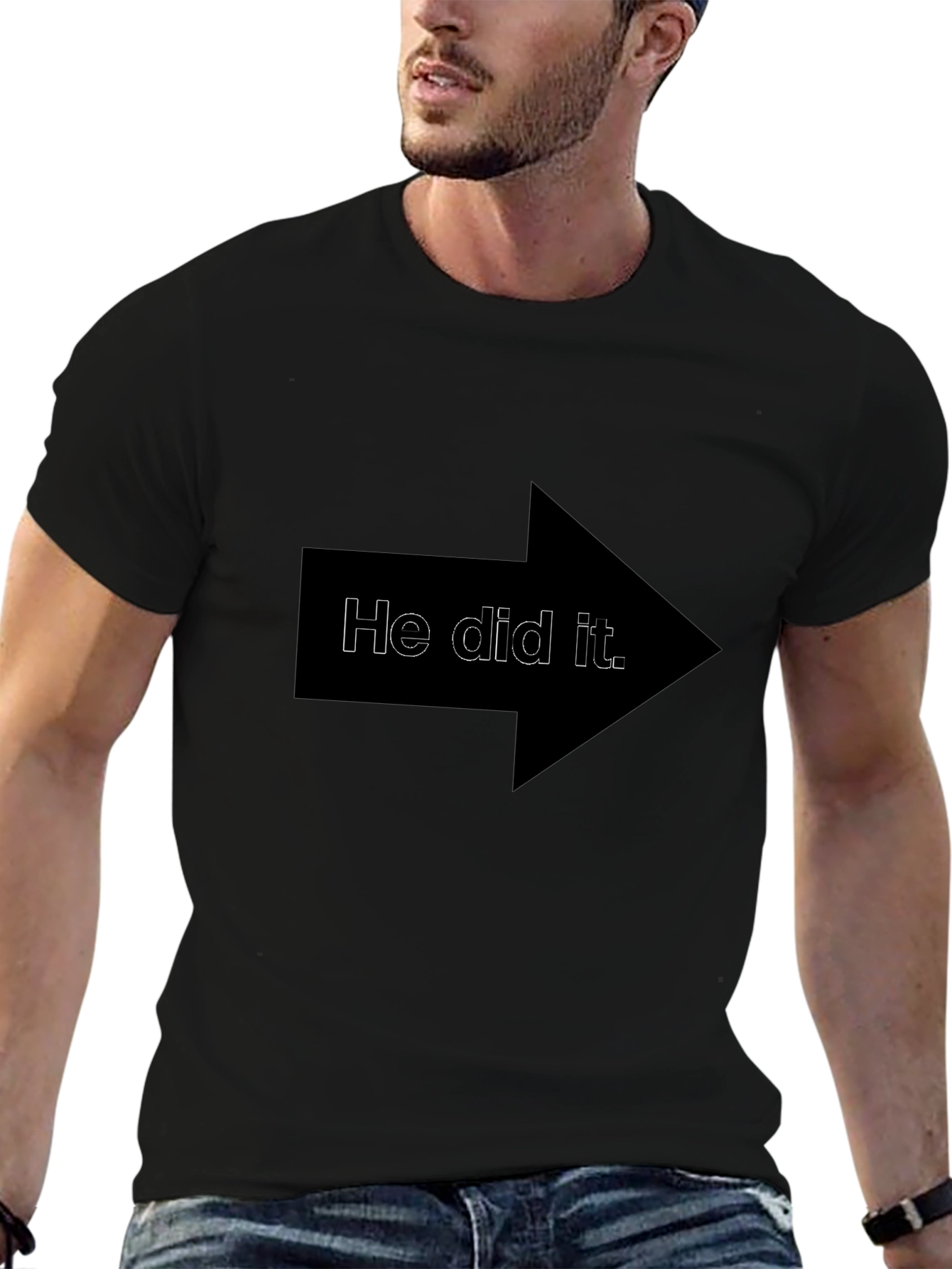 He Did It Arrow T-Shirt - Funny Blame Tee