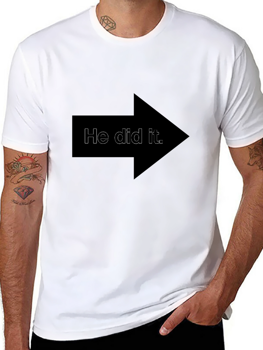 He Did It Arrow T-Shirt - Funny Blame Tee