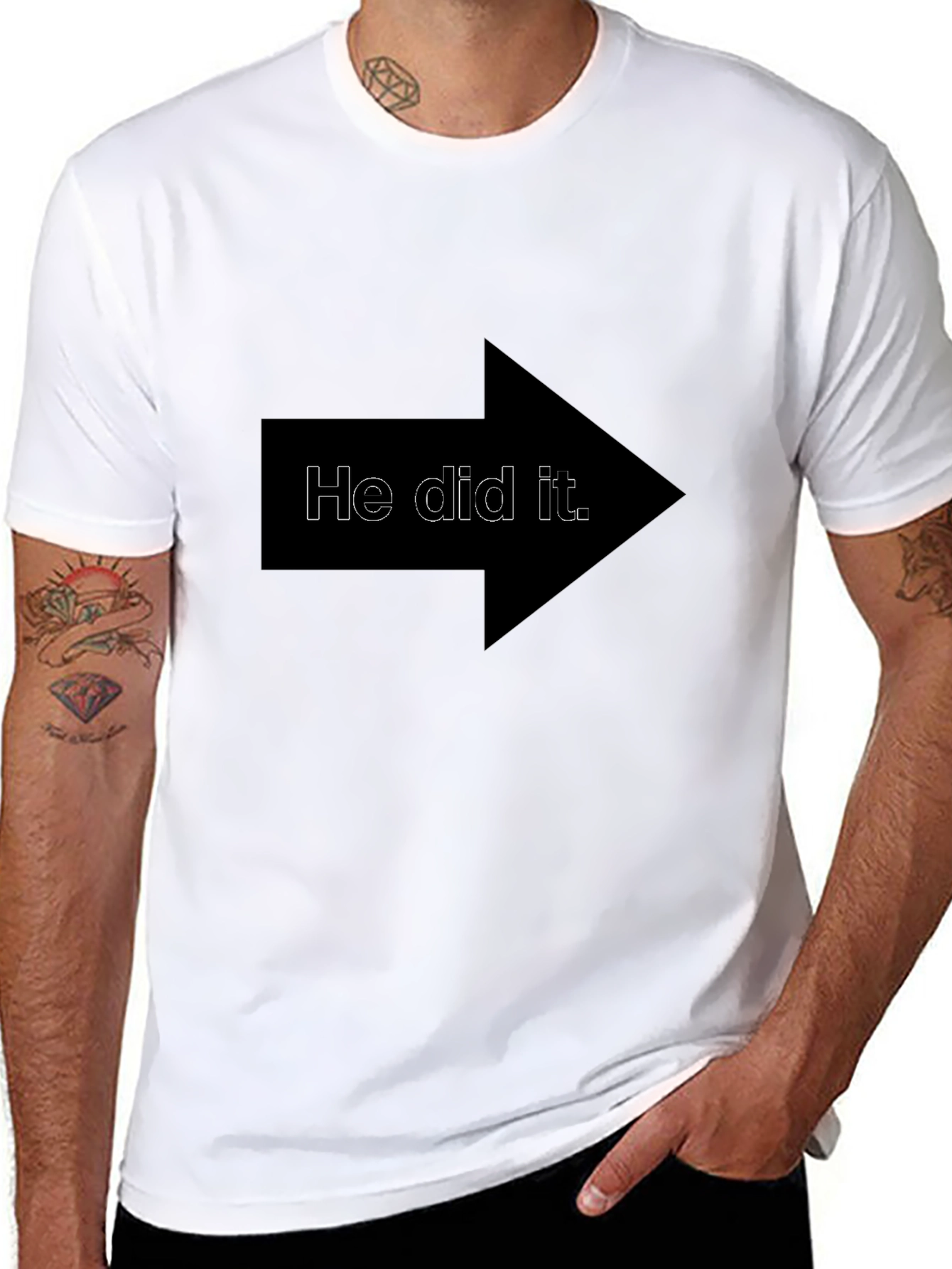 He Did It Arrow T-Shirt - Funny Blame Tee