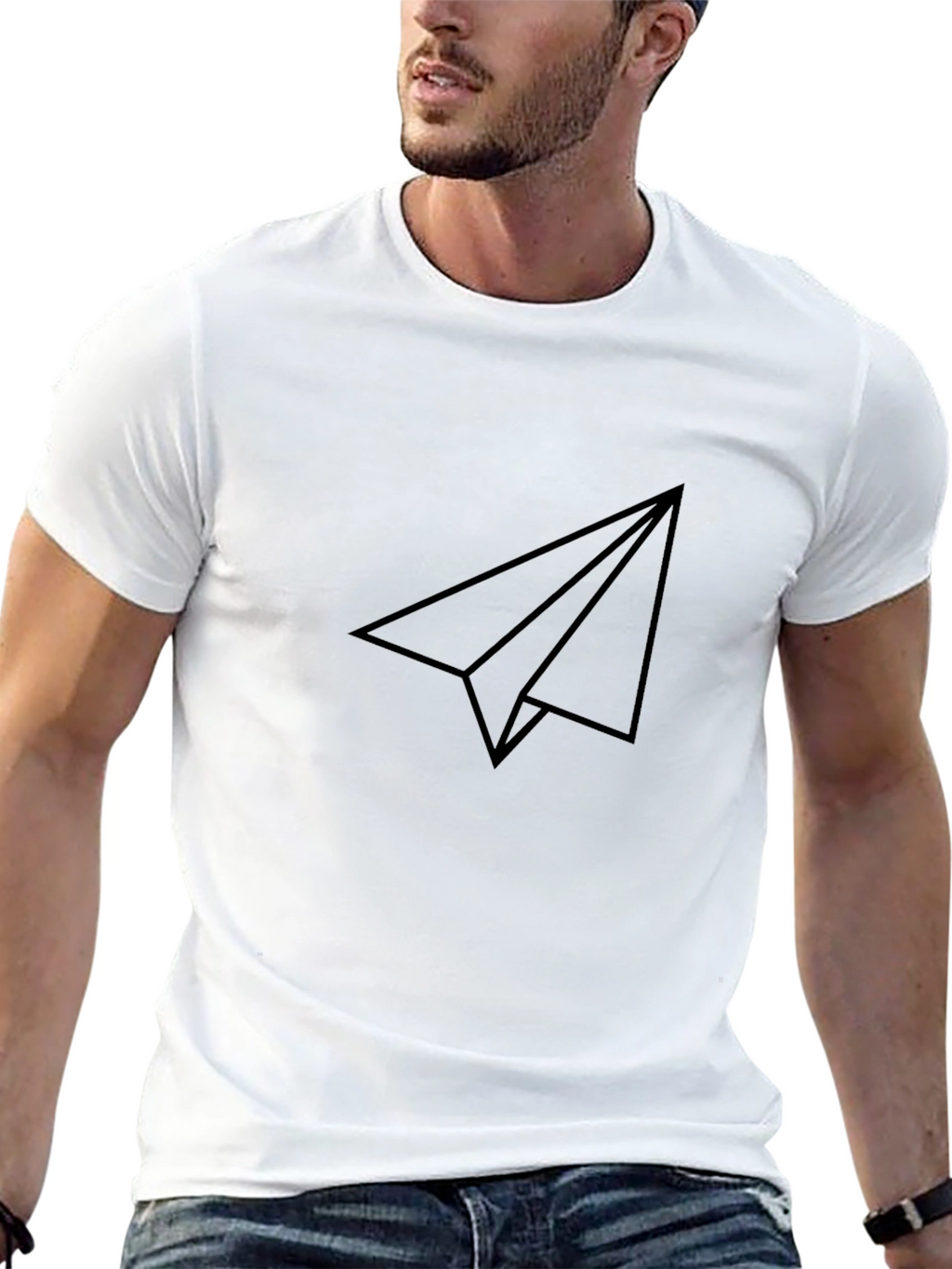 Paper Airplane Graphic Tee - Black Casual Shirt