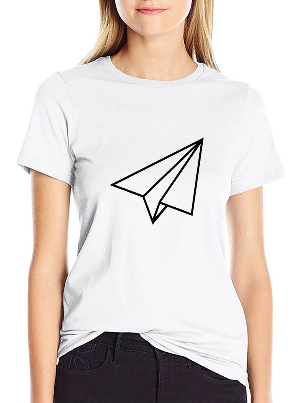 Paper Airplane Graphic Tee - Black Casual Shirt