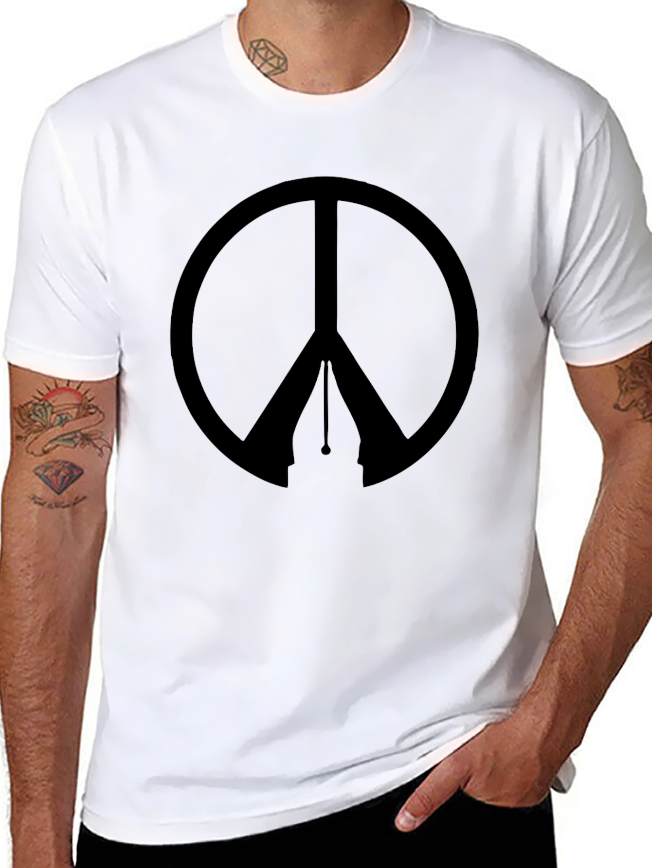 Peace Symbol Graphic T-Shirt - Mens Black Tee