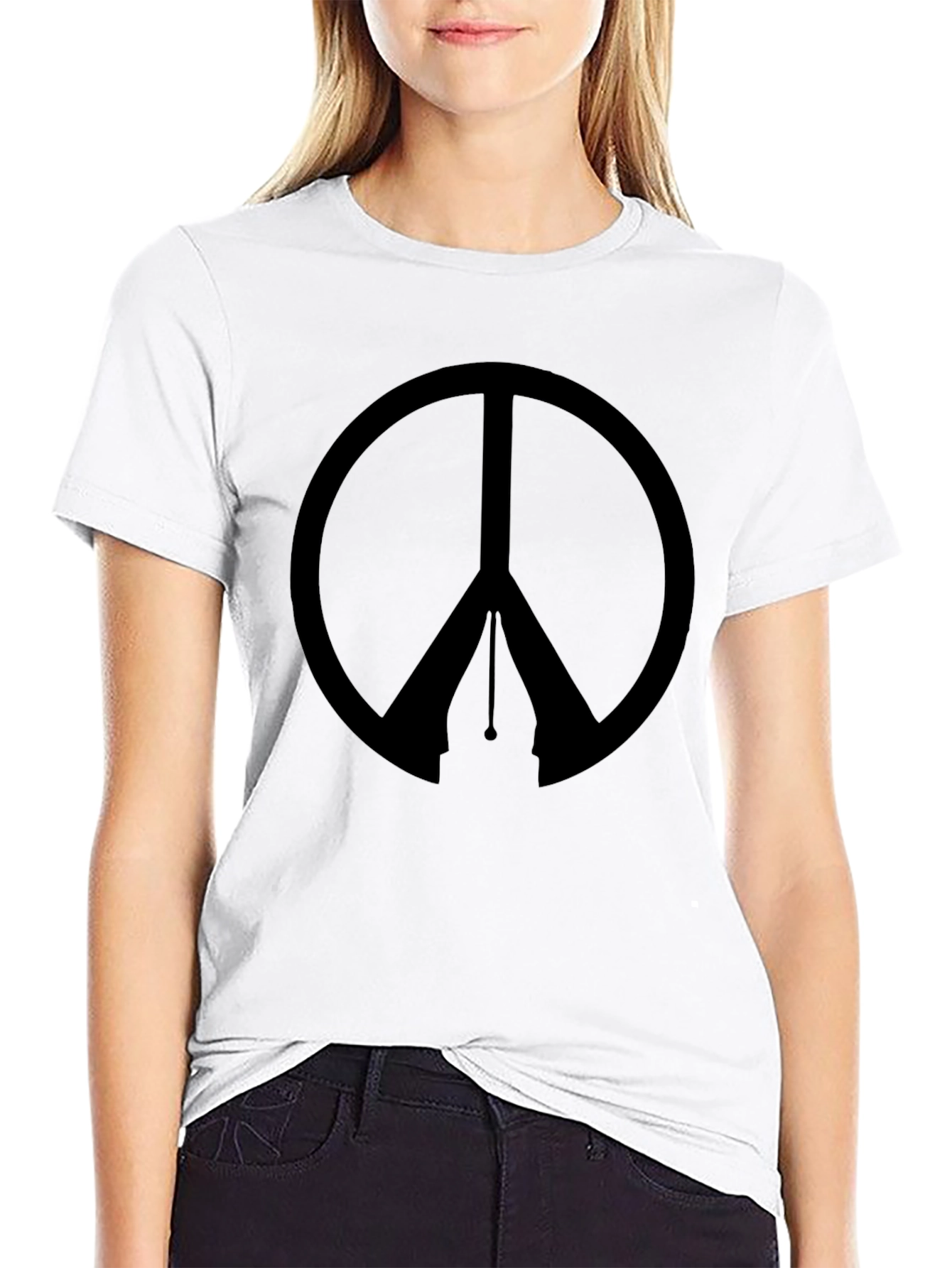 Peace Symbol Graphic T-Shirt - Mens Black Tee