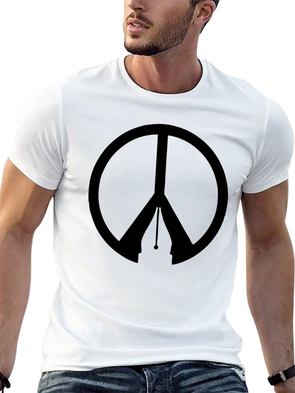 Peace Symbol Graphic T-Shirt - Mens Black Tee