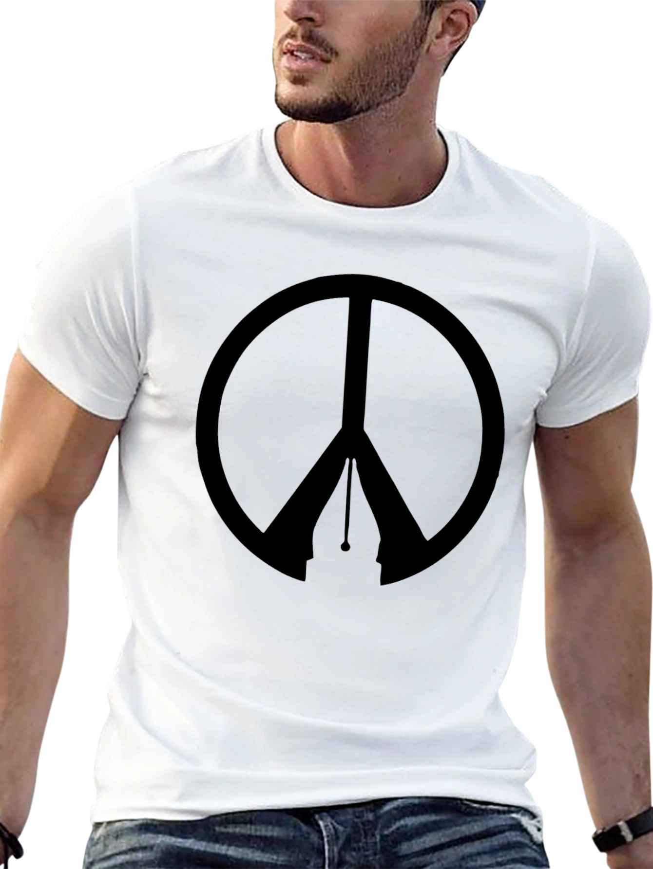 Peace Symbol Graphic T-Shirt - Mens Black Tee