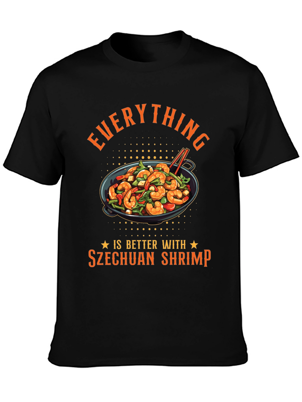 Szechuan Shrimp Graphic Tee - Foodie T-Shirt