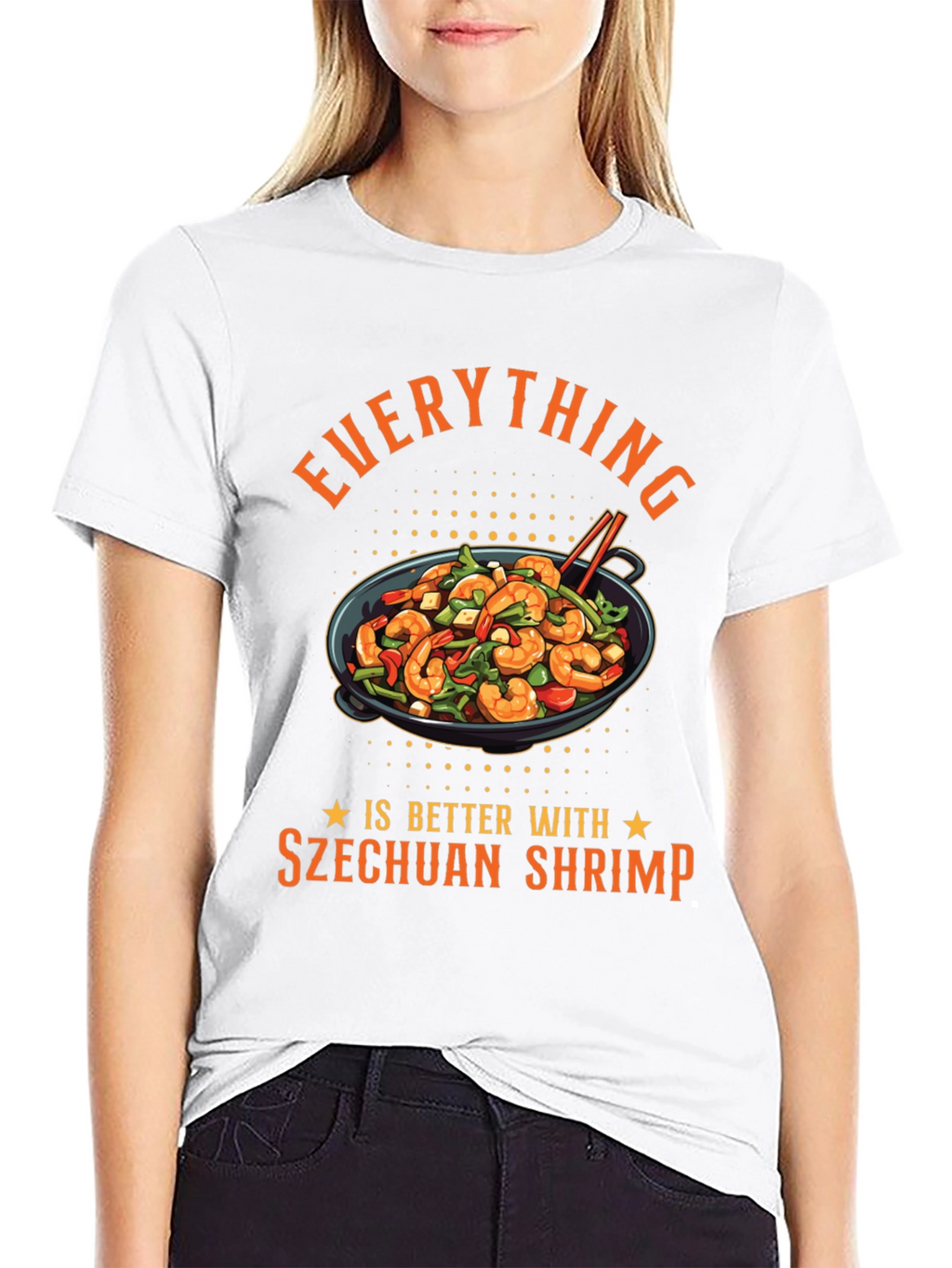 Szechuan Shrimp Graphic Tee - Foodie T-Shirt