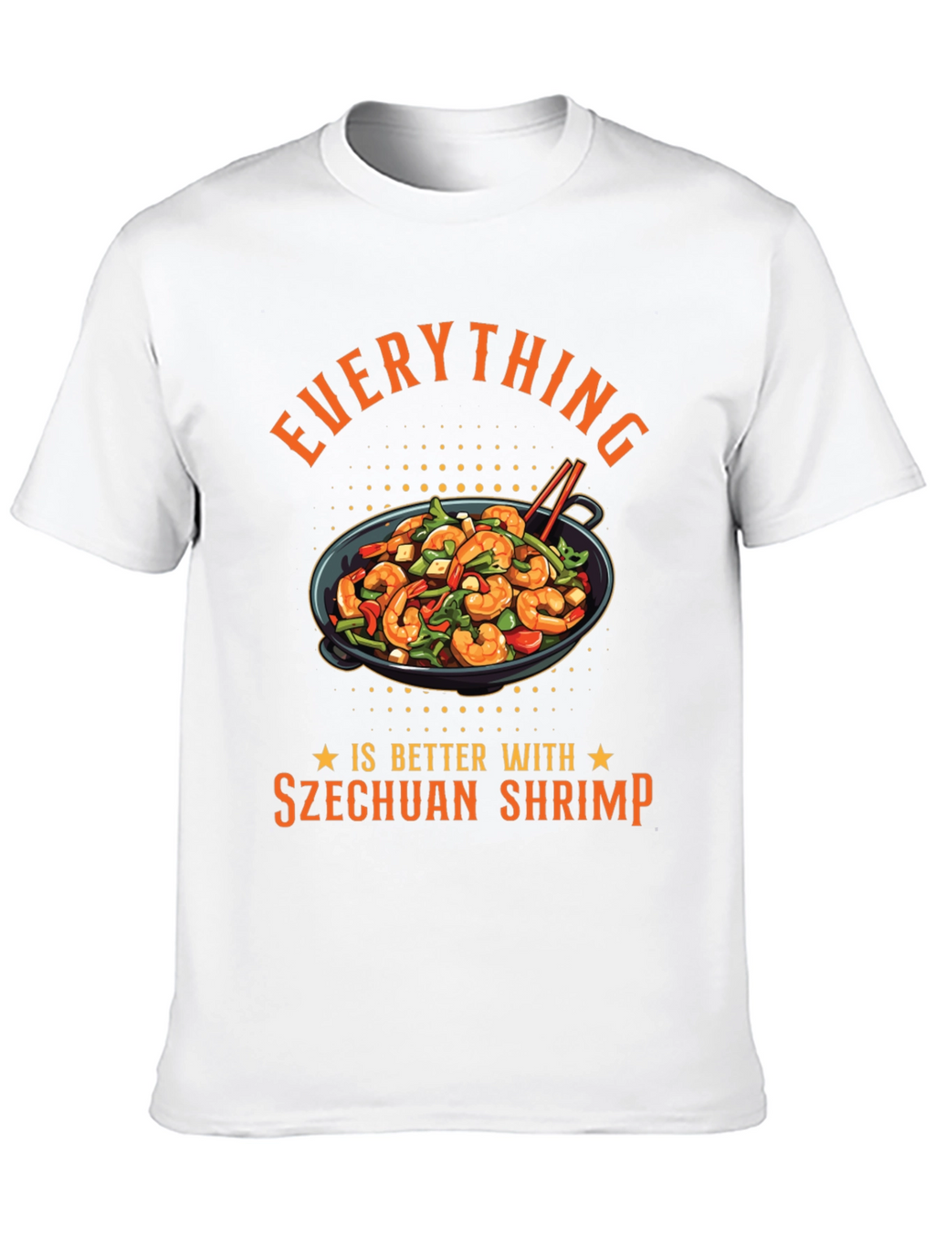 Szechuan Shrimp Graphic Tee - Foodie T-Shirt