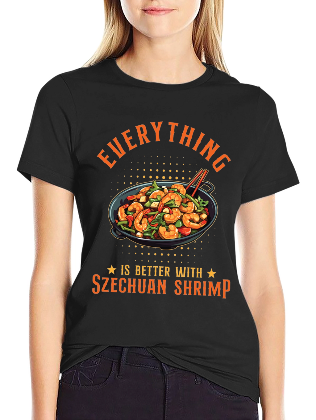 Szechuan Shrimp Graphic Tee - Foodie T-Shirt