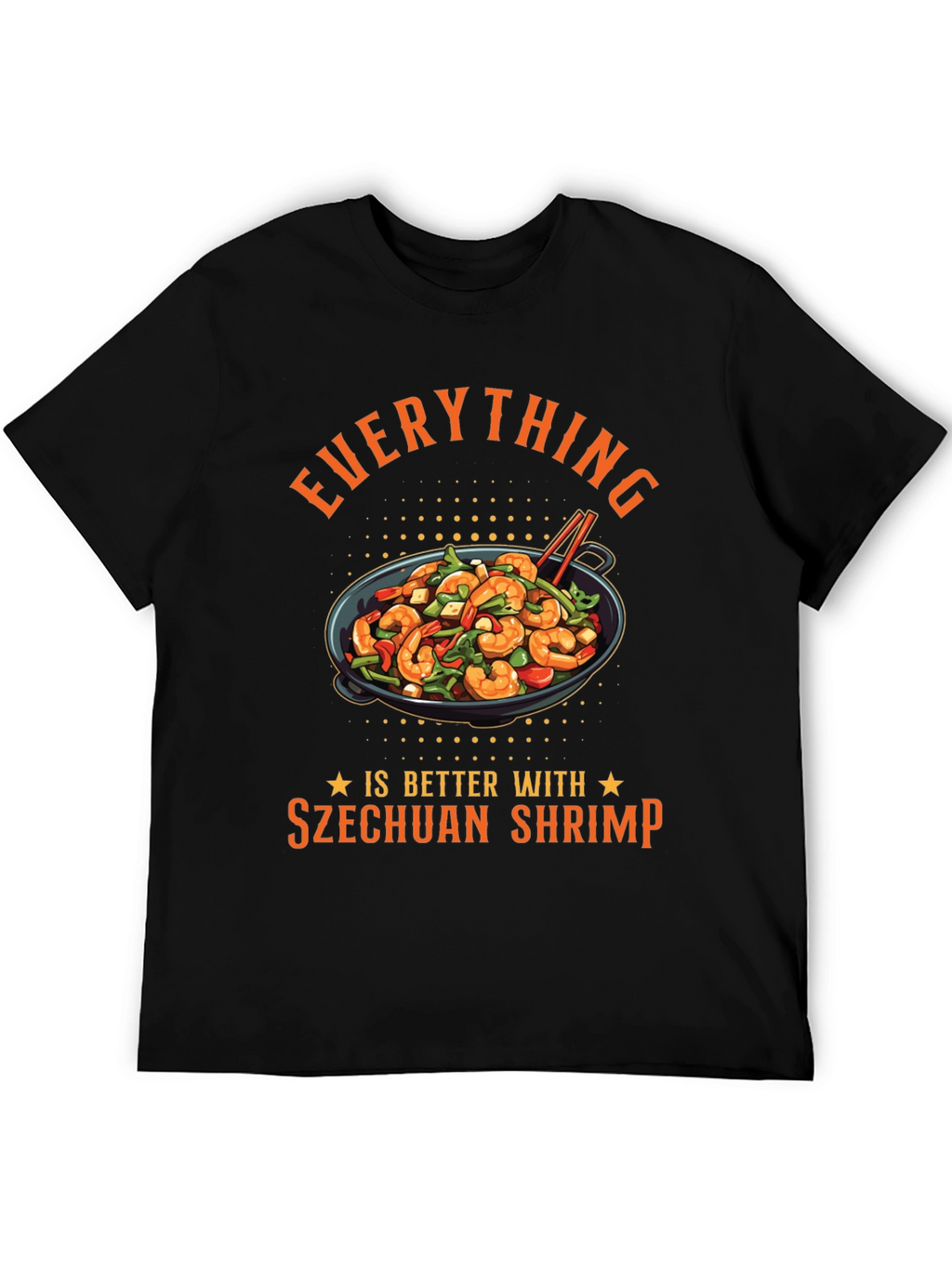 Szechuan Shrimp Graphic Tee - Foodie T-Shirt