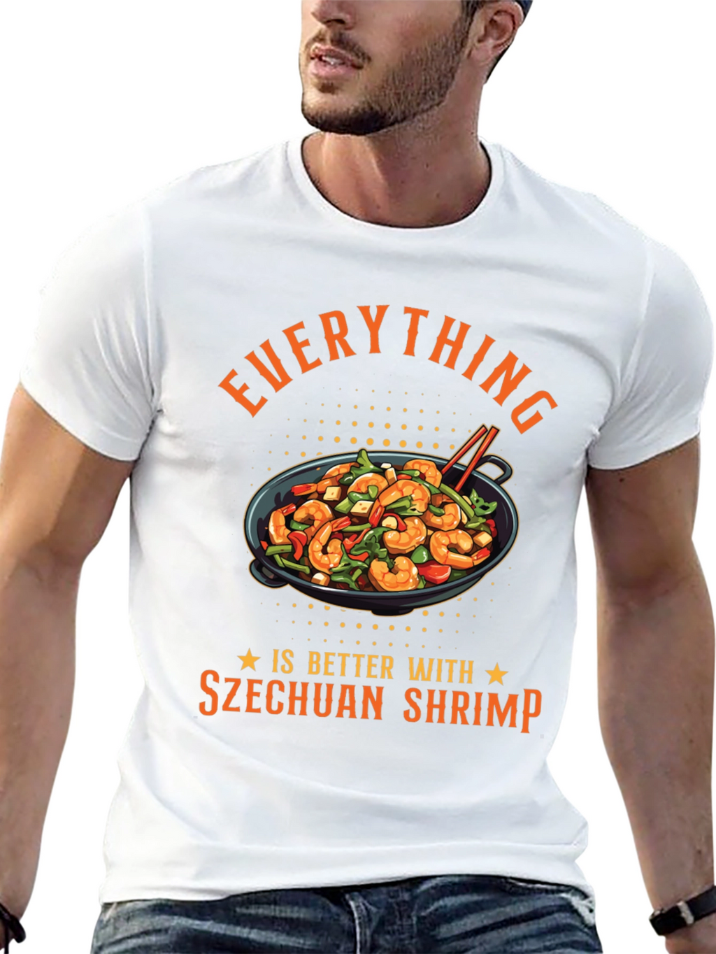 Szechuan Shrimp Graphic Tee - Foodie T-Shirt