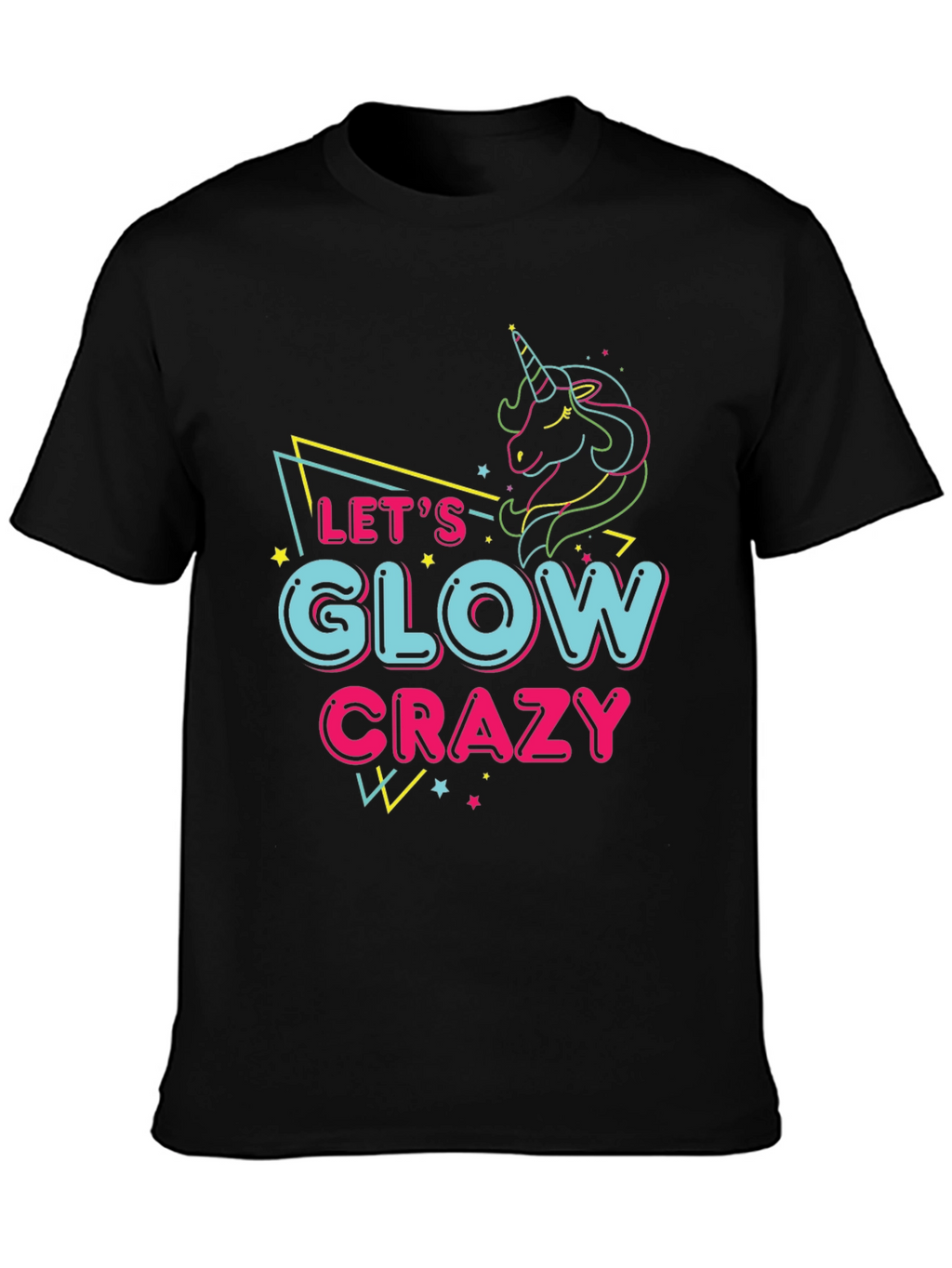 Lets Glow Crazy Unicorn Graphic Tee