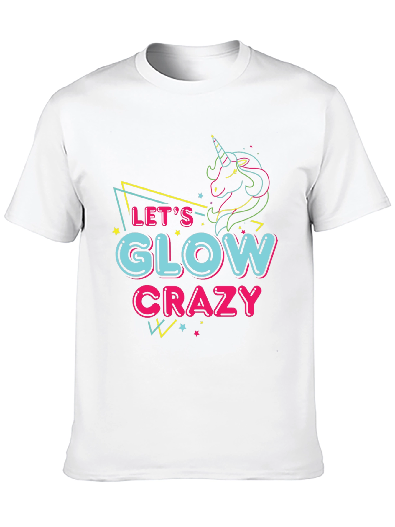 Lets Glow Crazy Unicorn Graphic Tee