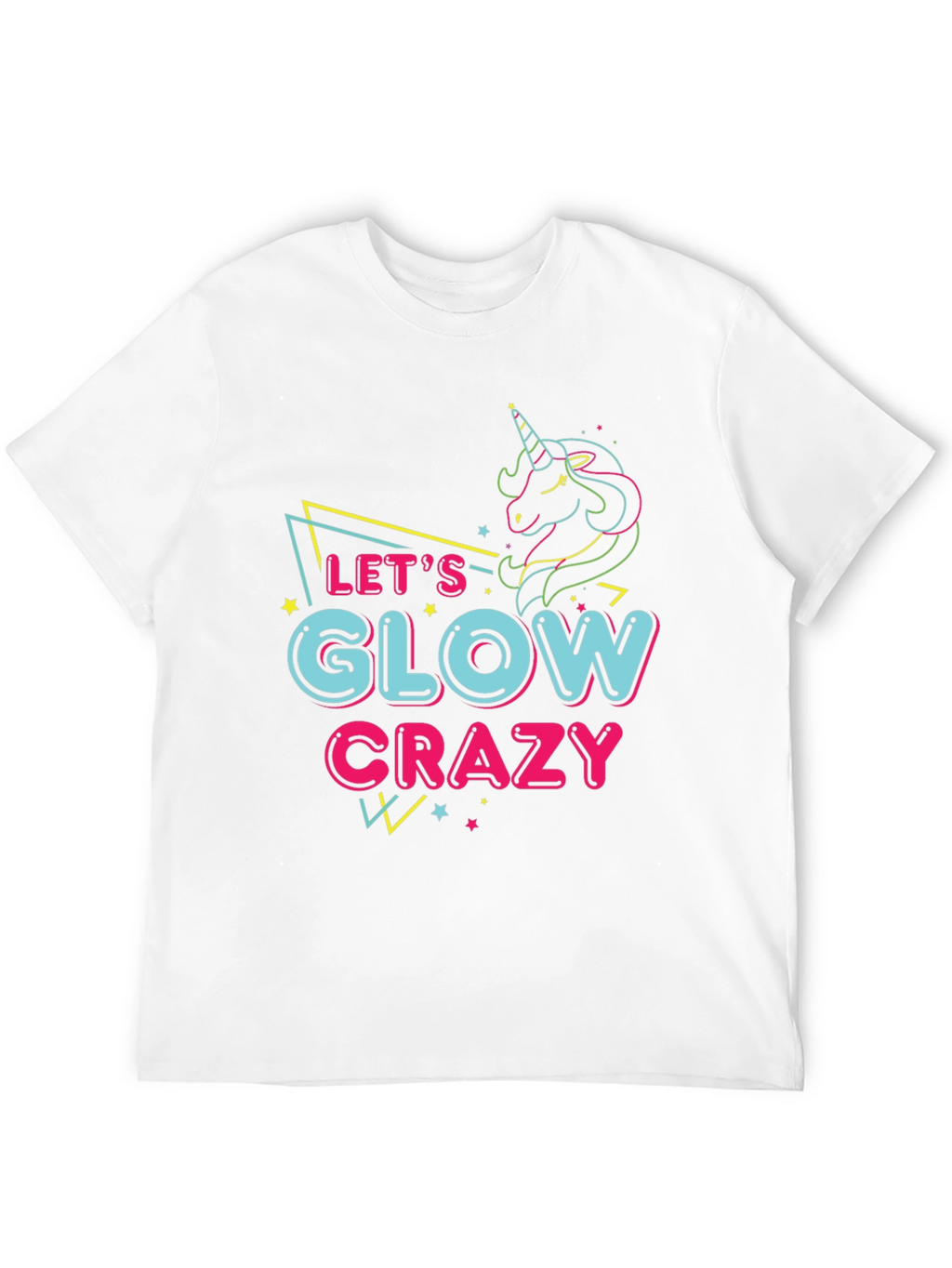Lets Glow Crazy Unicorn Graphic Tee