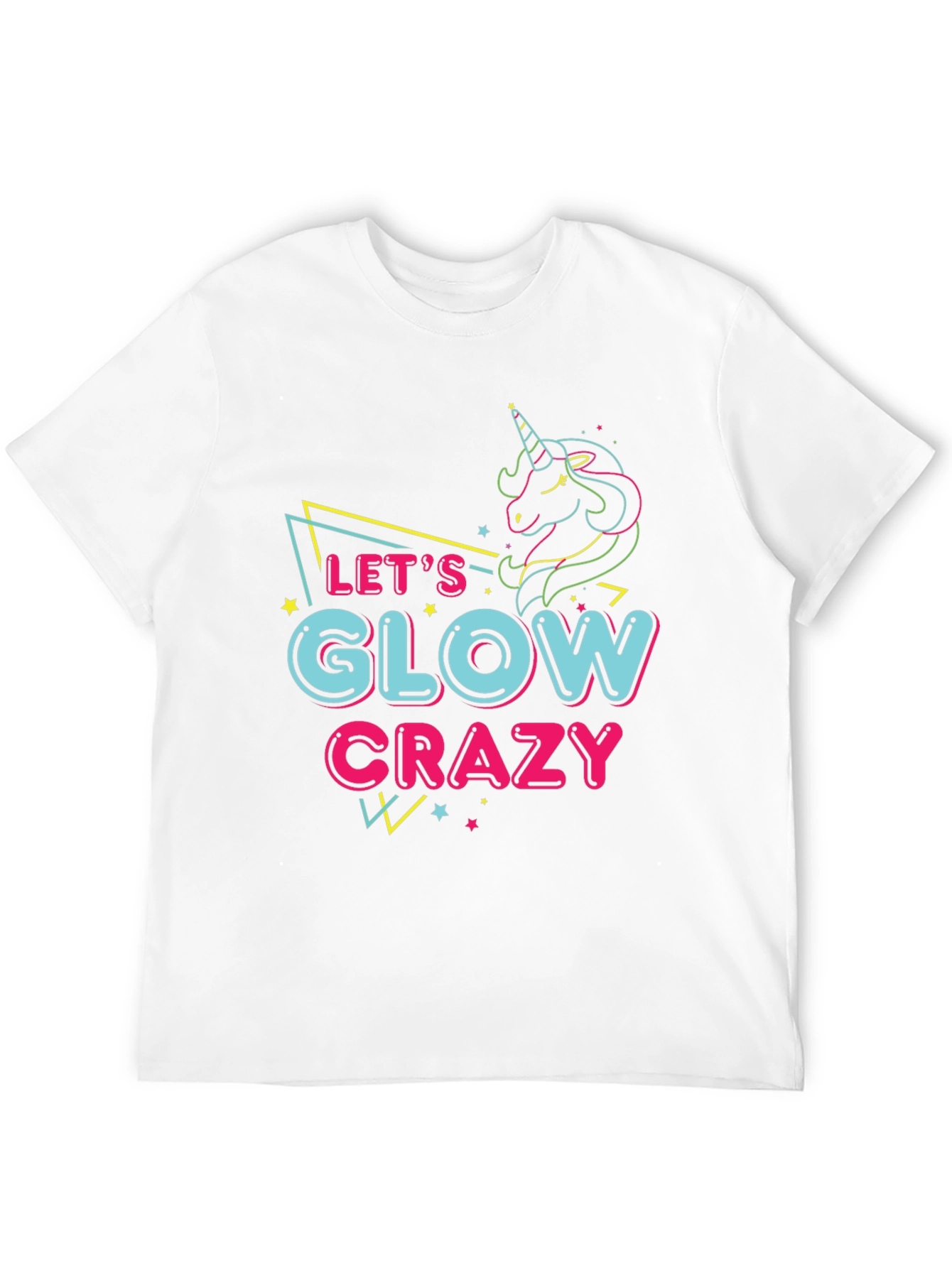 Lets Glow Crazy Unicorn Graphic Tee