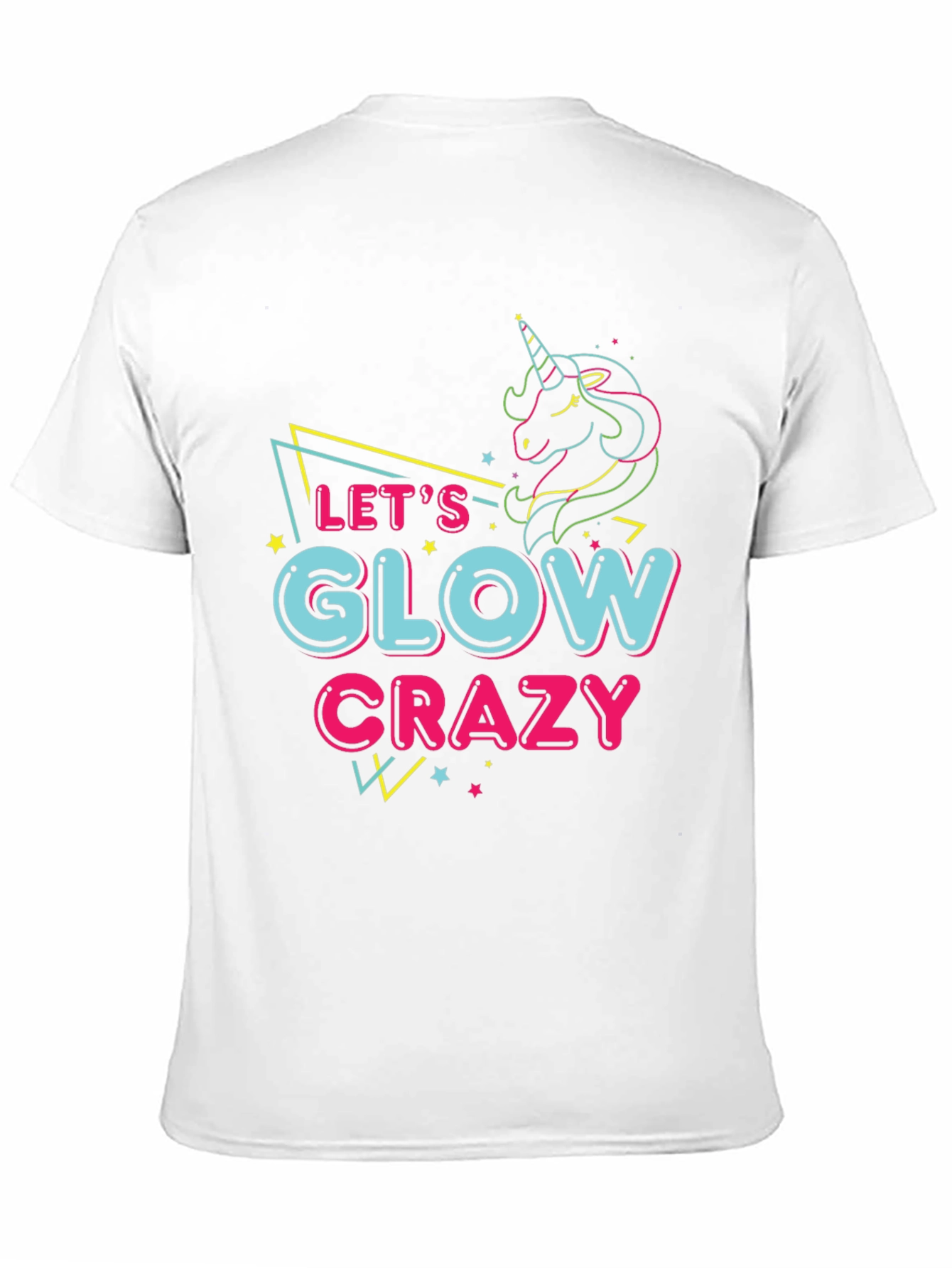 Lets Glow Crazy Unicorn Graphic Tee