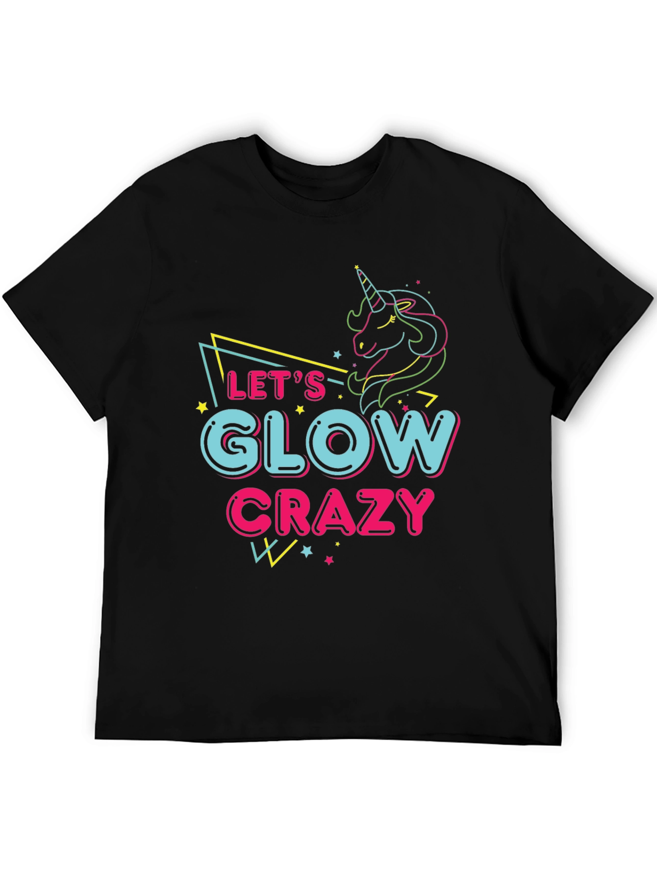 Lets Glow Crazy Unicorn Graphic Tee