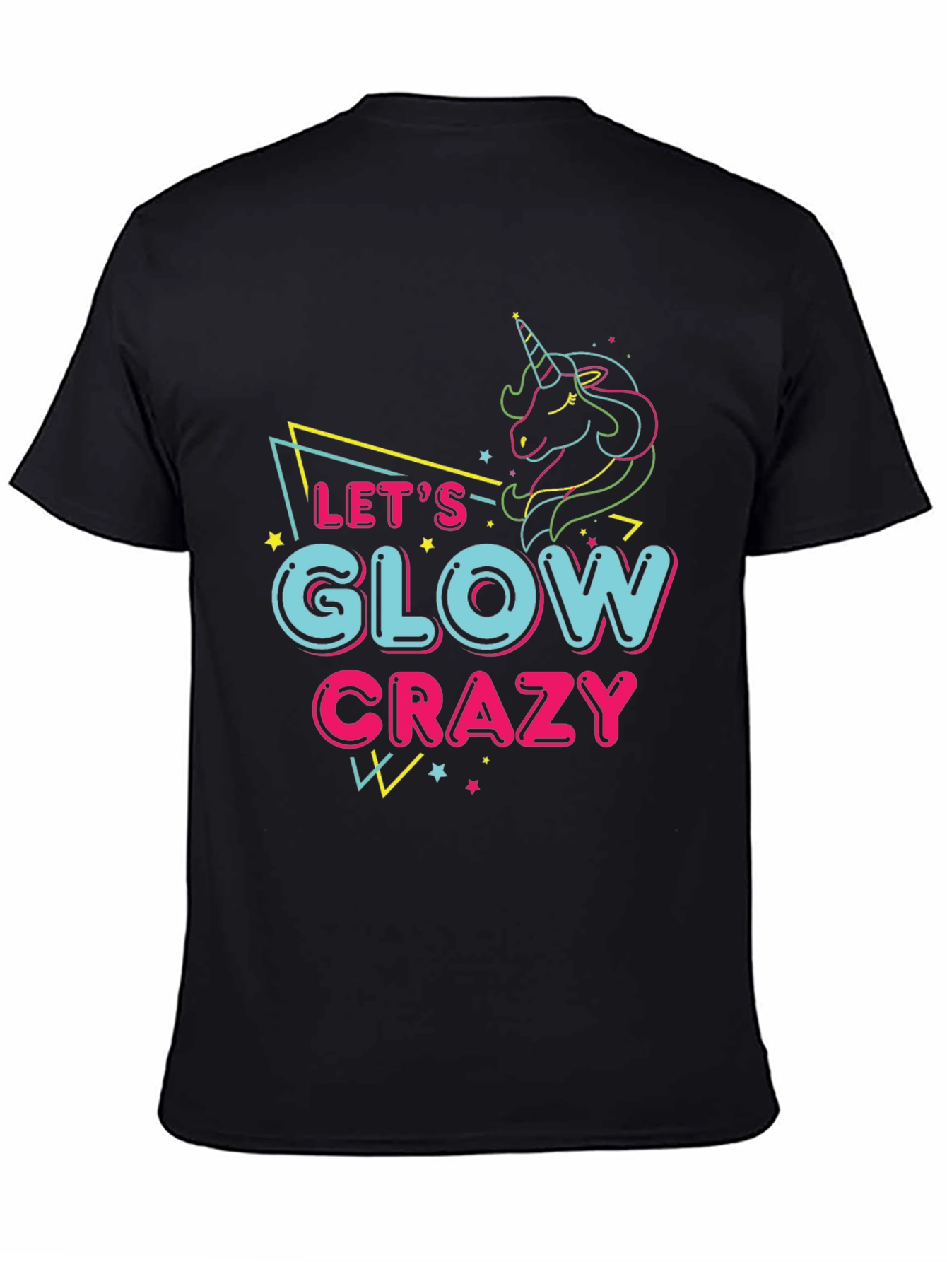 Lets Glow Crazy Unicorn Graphic Tee