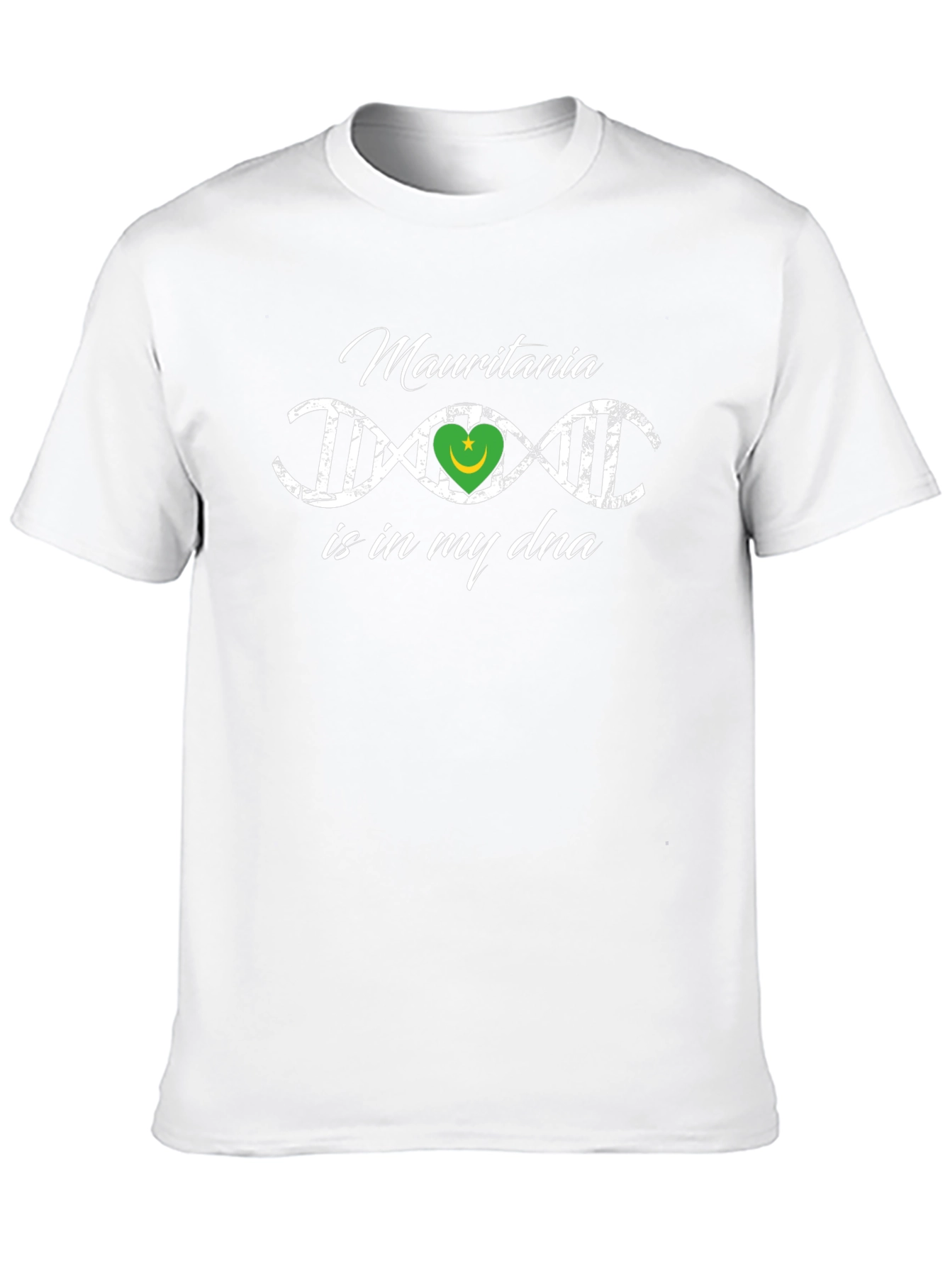Mauritania DNA Flag Heart T-Shirt