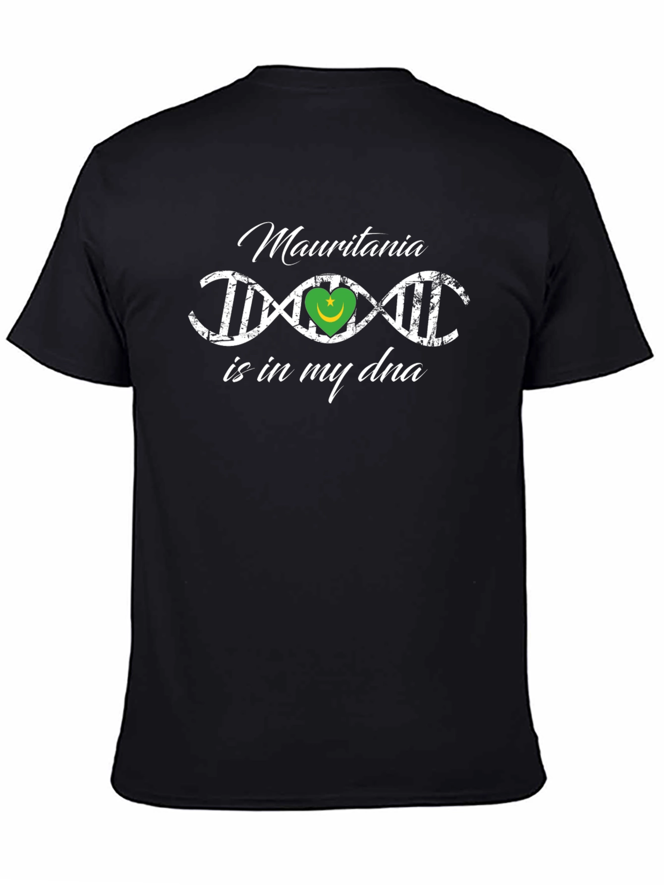 Mauritania DNA Flag Heart T-Shirt