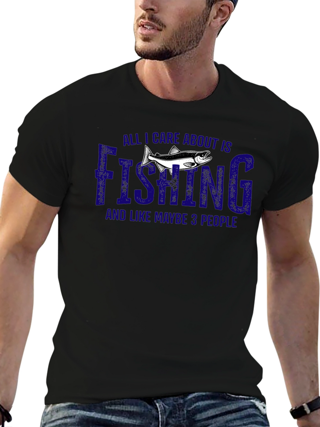 Fishing T-Shirt - All I Care About Is Fishing