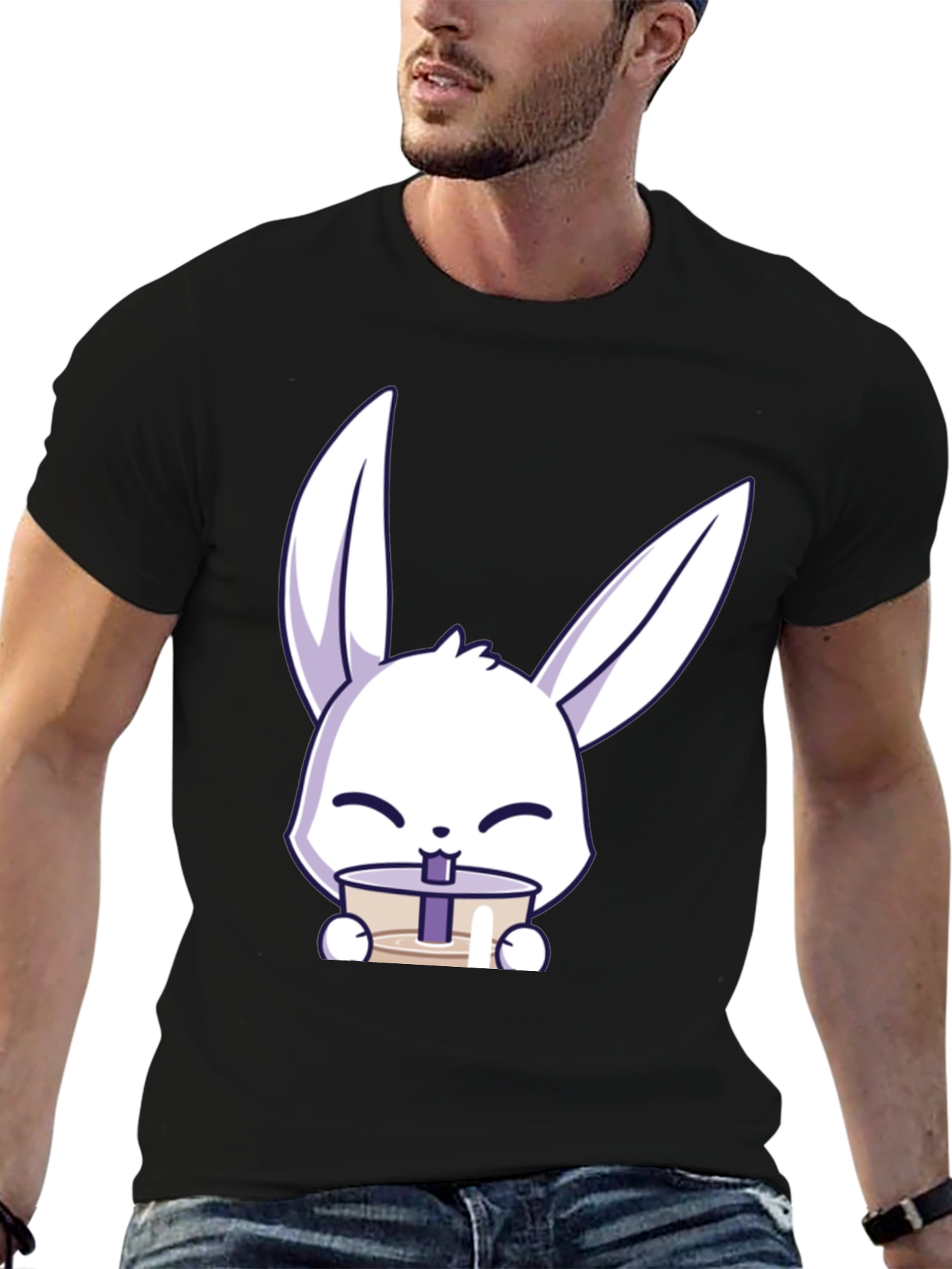 Cute Bunny Drinking Bubble Tea T-Shirt