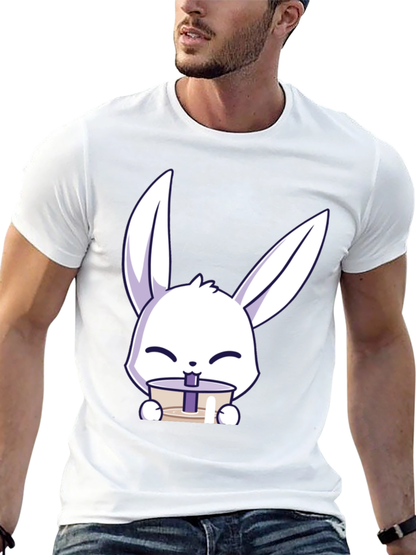 Cute Bunny Drinking Bubble Tea T-Shirt