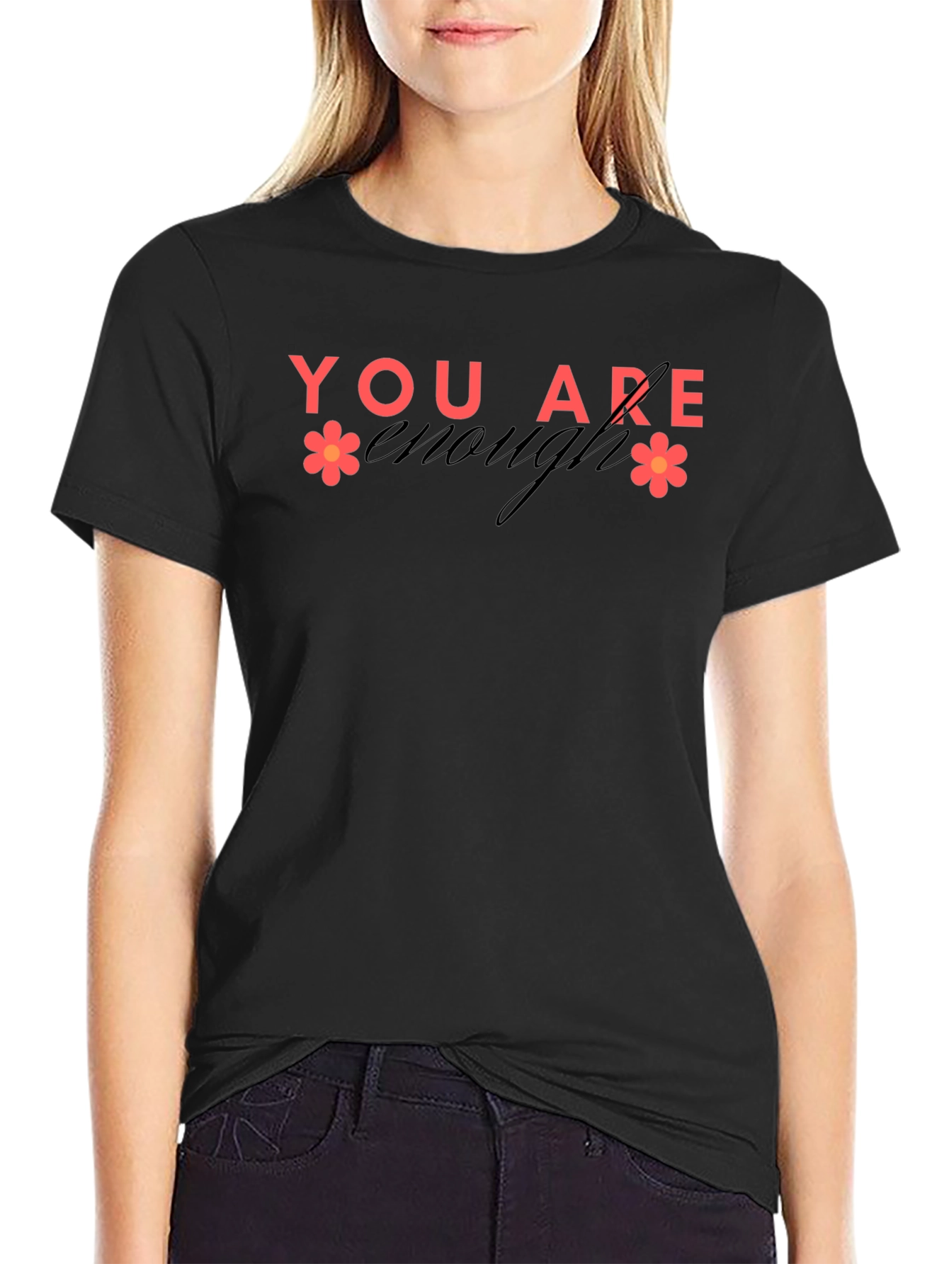 You Are Enough Graphic Tee - Black