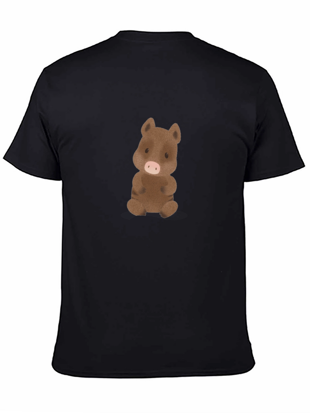 Cute Boar Graphic Tee - Black Cotton Comfort