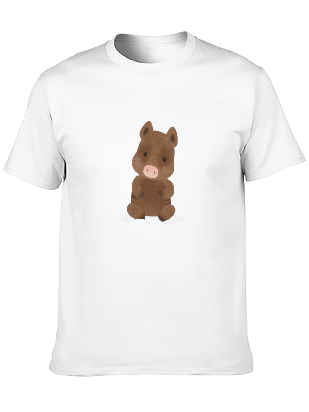Cute Boar Graphic Tee - Black Cotton Comfort