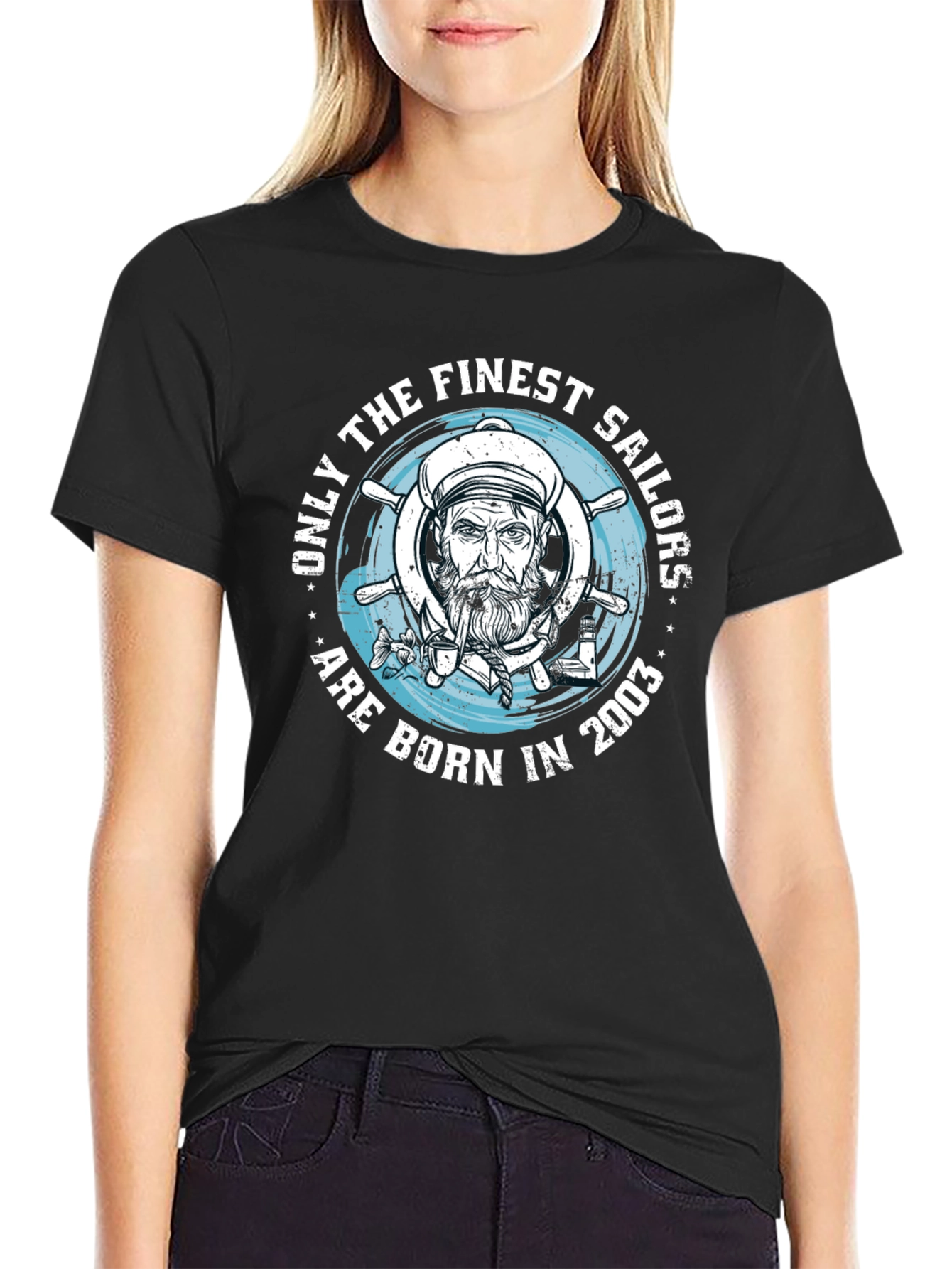 Finest Sailors Born in 2003 Black T-Shirt
