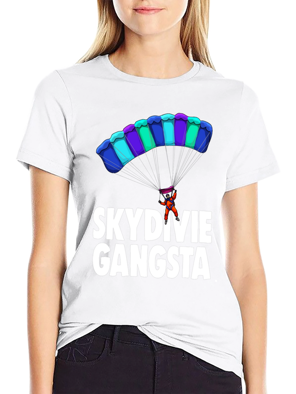 Skydiving Gangsta Graphic T-Shirt