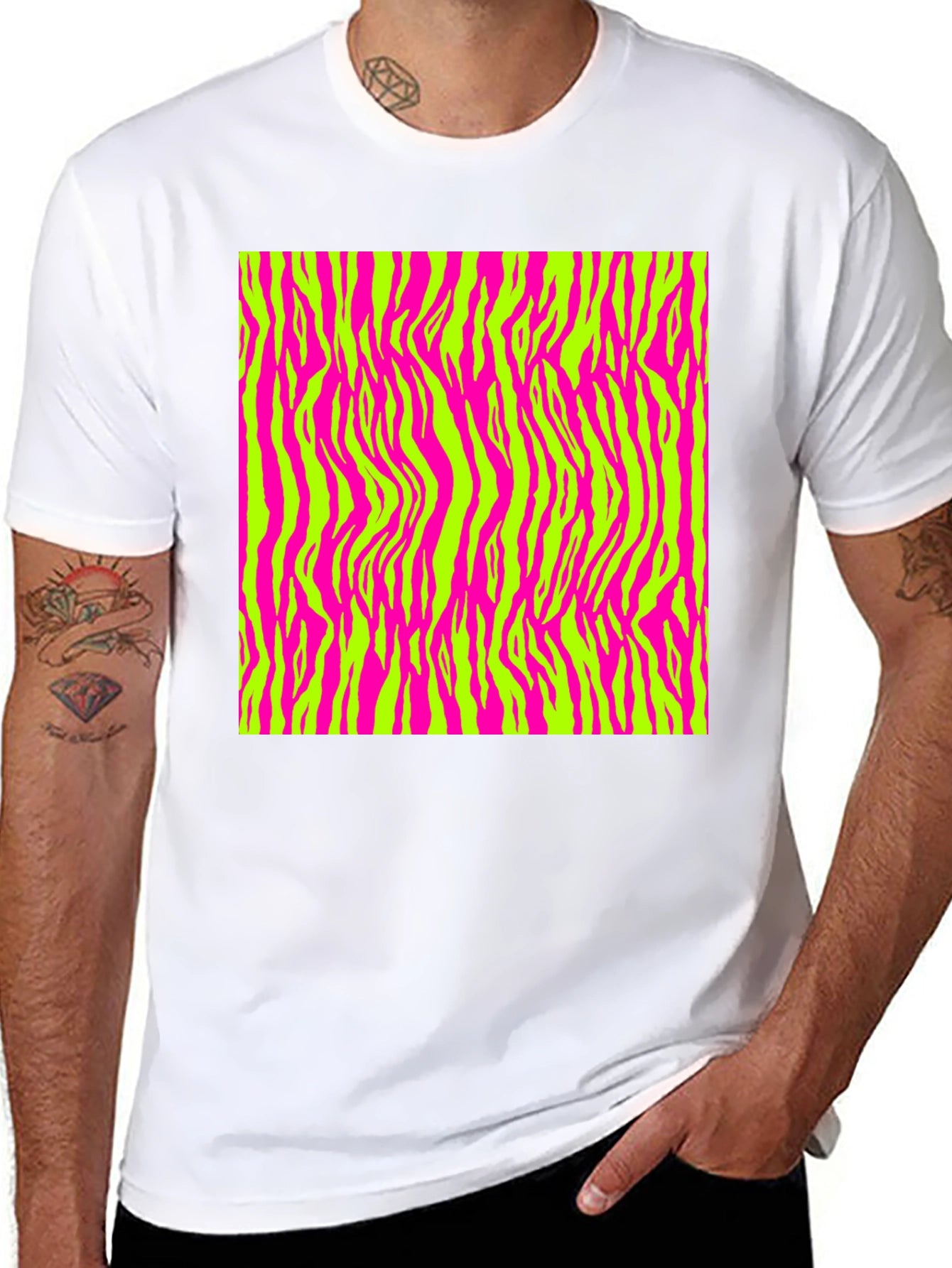 Vibrant Zebra Print T-Shirt