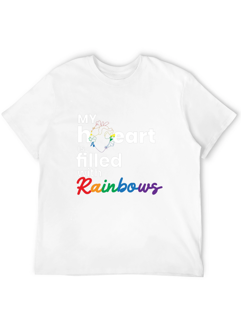 Rainbow Heart Filled T-Shirt