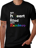 Rainbow Heart Filled T-Shirt