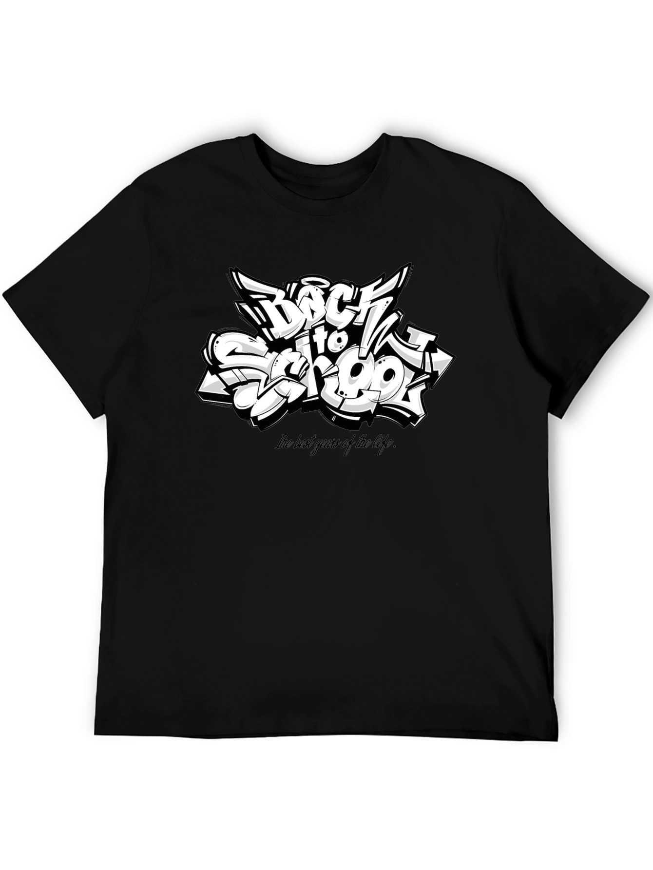Back to School Graphic T-Shirt - Black