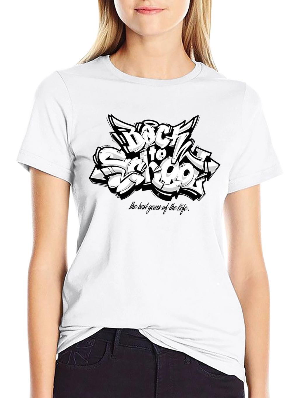 Back to School Graphic T-Shirt - Black