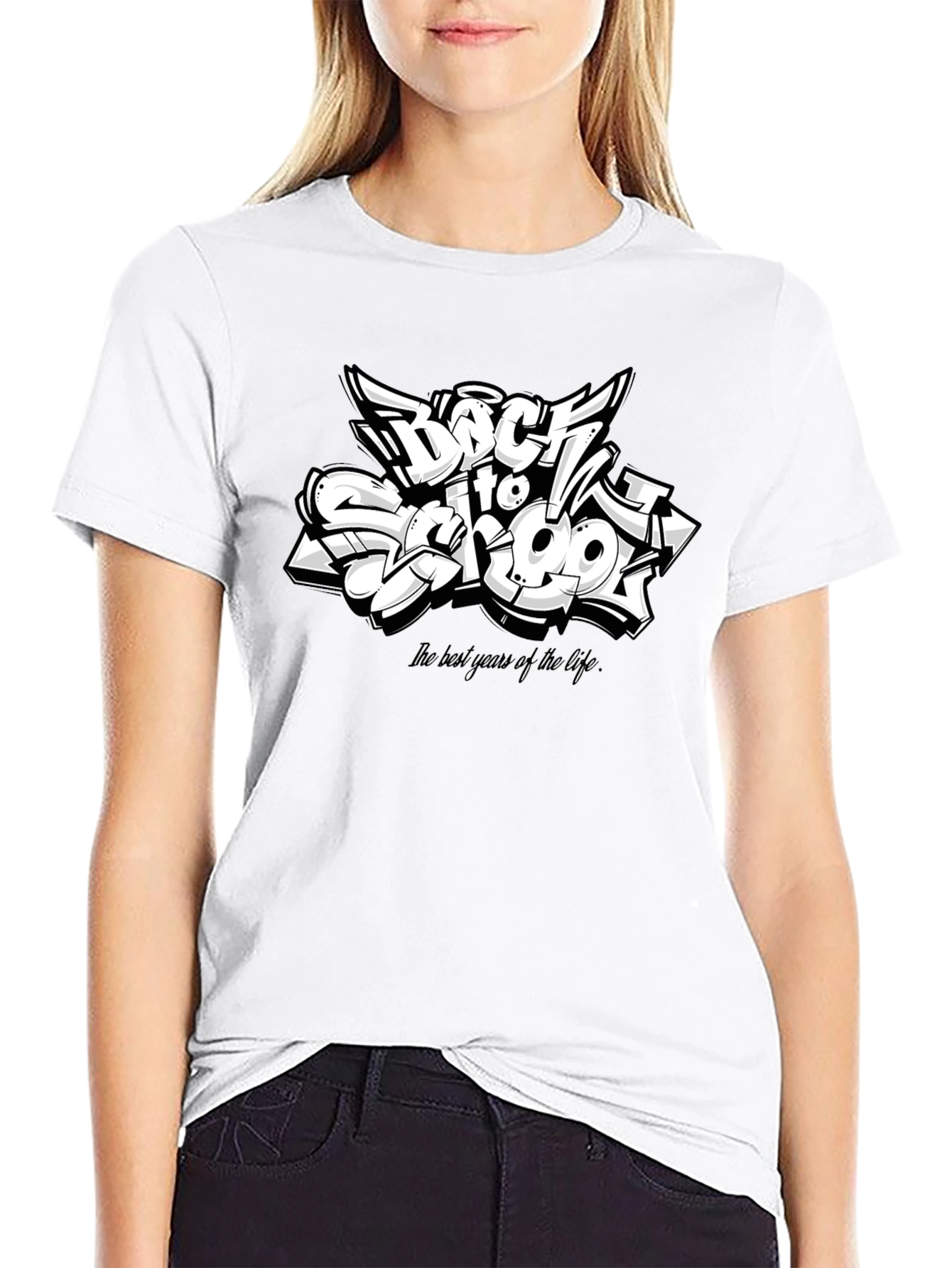 Back to School Graphic T-Shirt - Black