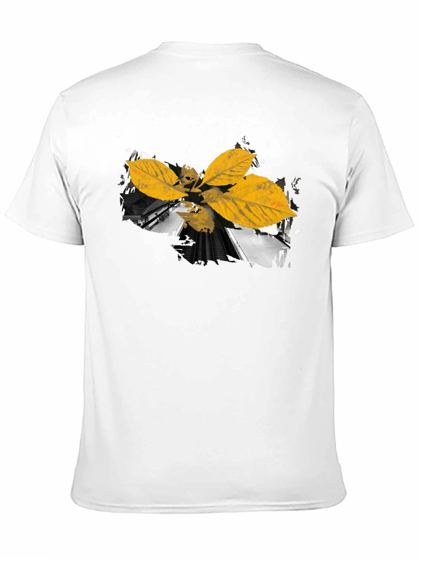 Leaf Train Black Tee