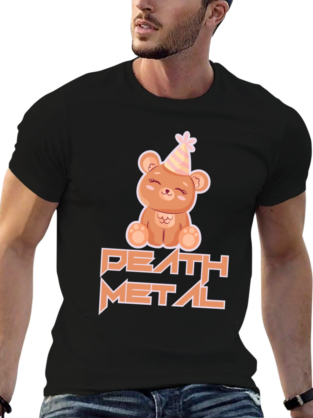 Death Metal Teddy Bear Black T-Shirt