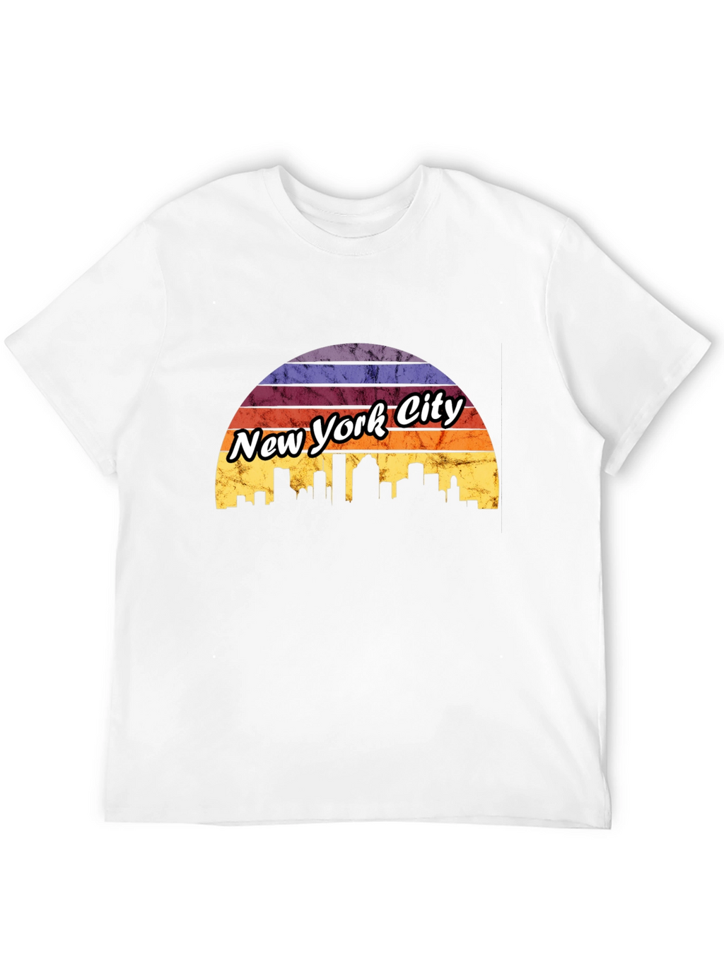 New York City Sunset T-Shirt Skyline Design