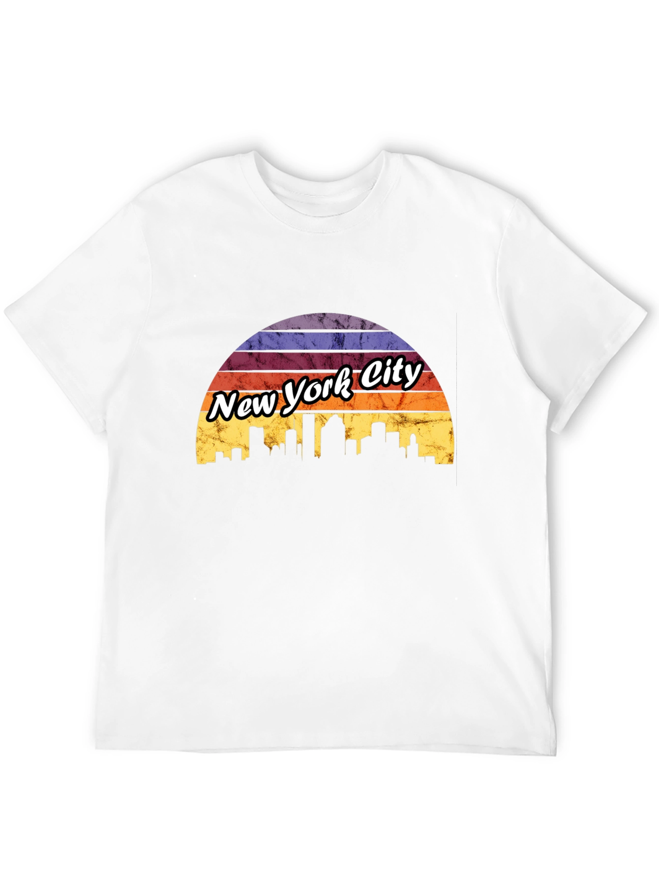 New York City Sunset T-Shirt Skyline Design