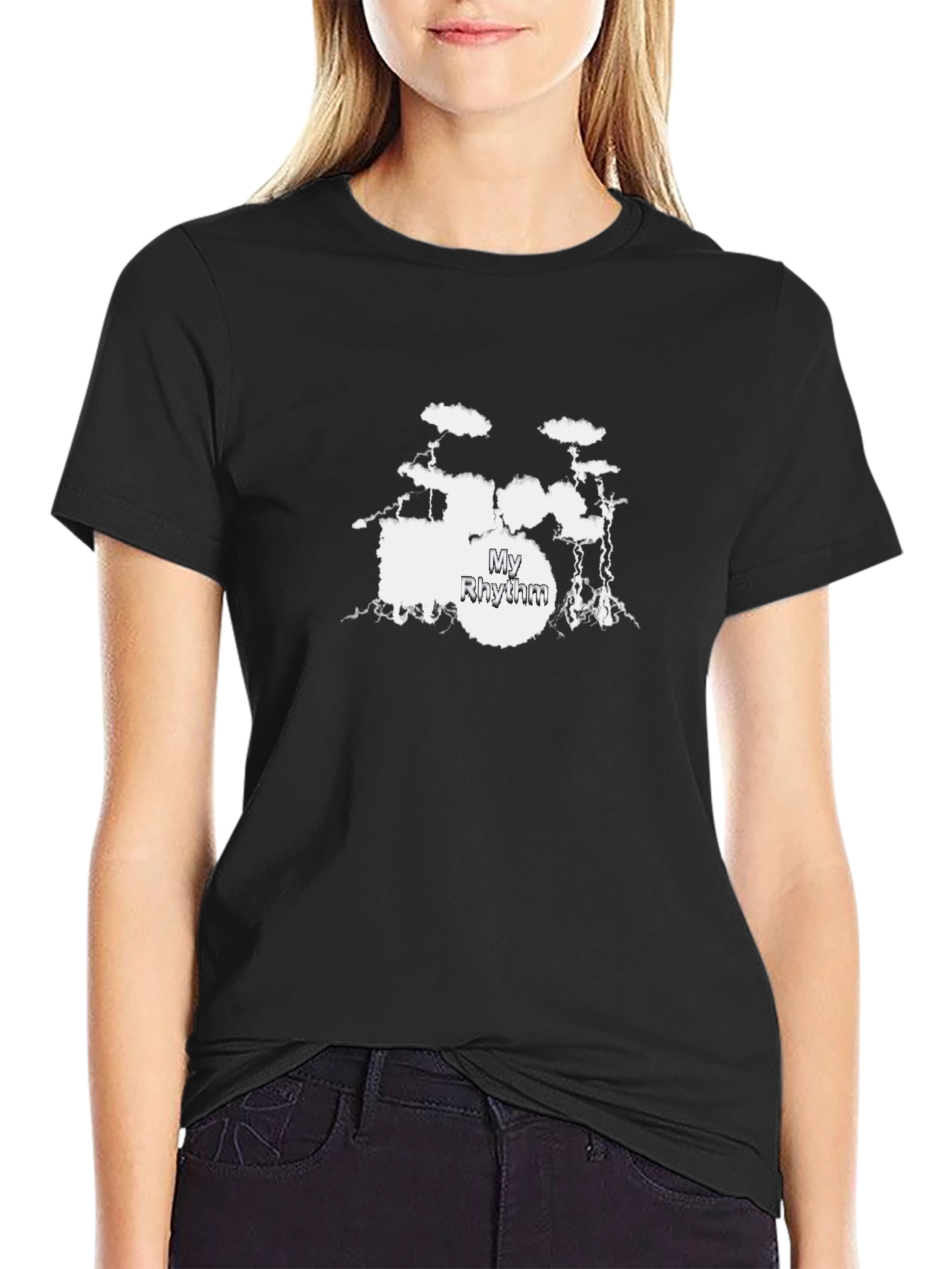 My Rhythm Drum Set Black T-Shirt