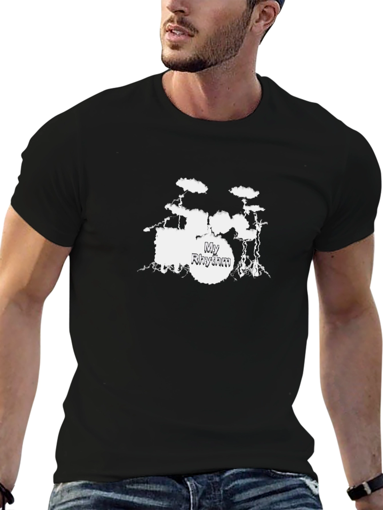 My Rhythm Drum Set Black T-Shirt