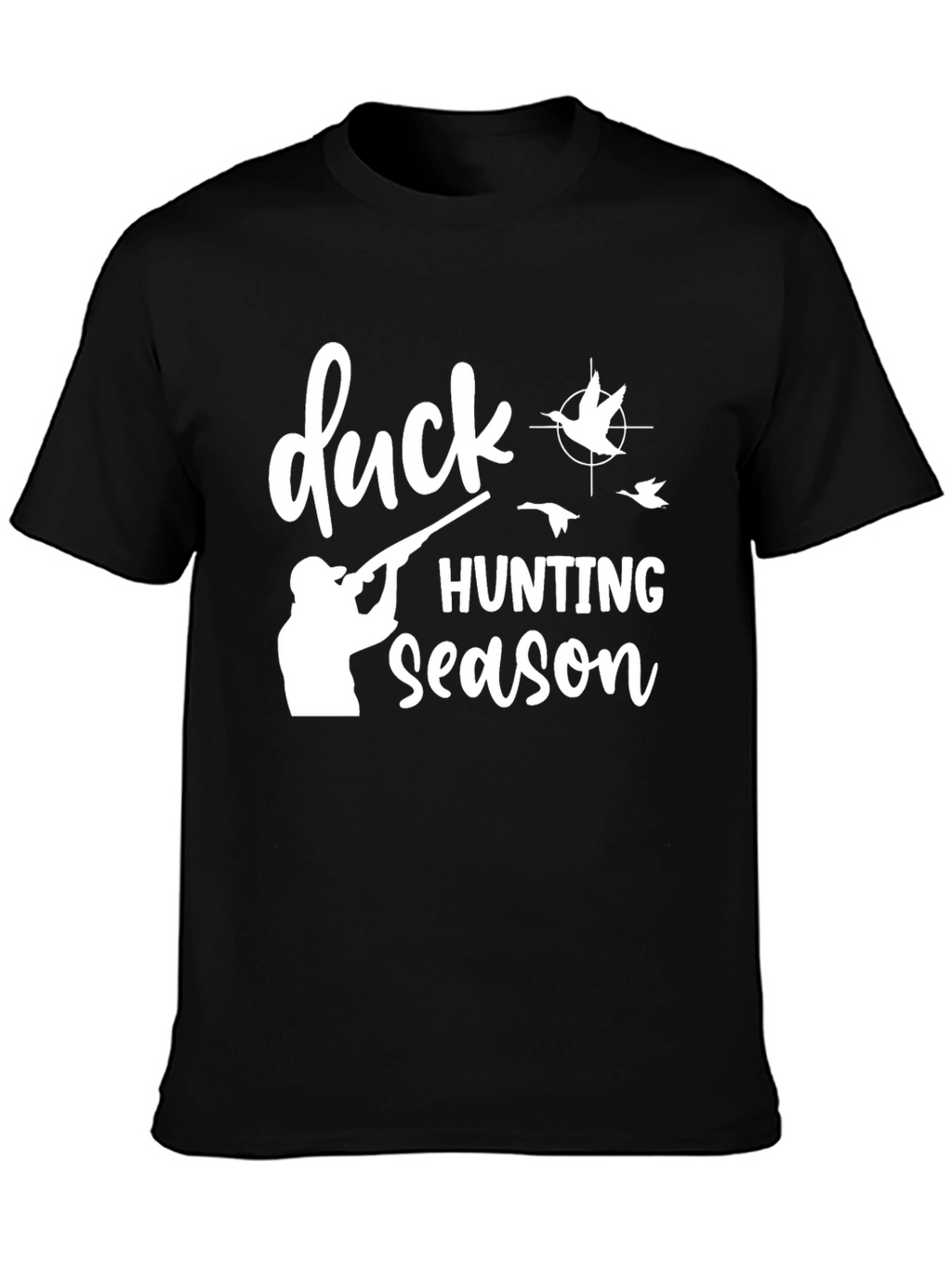 Duck Hunting Season Black Graphic T-Shirt