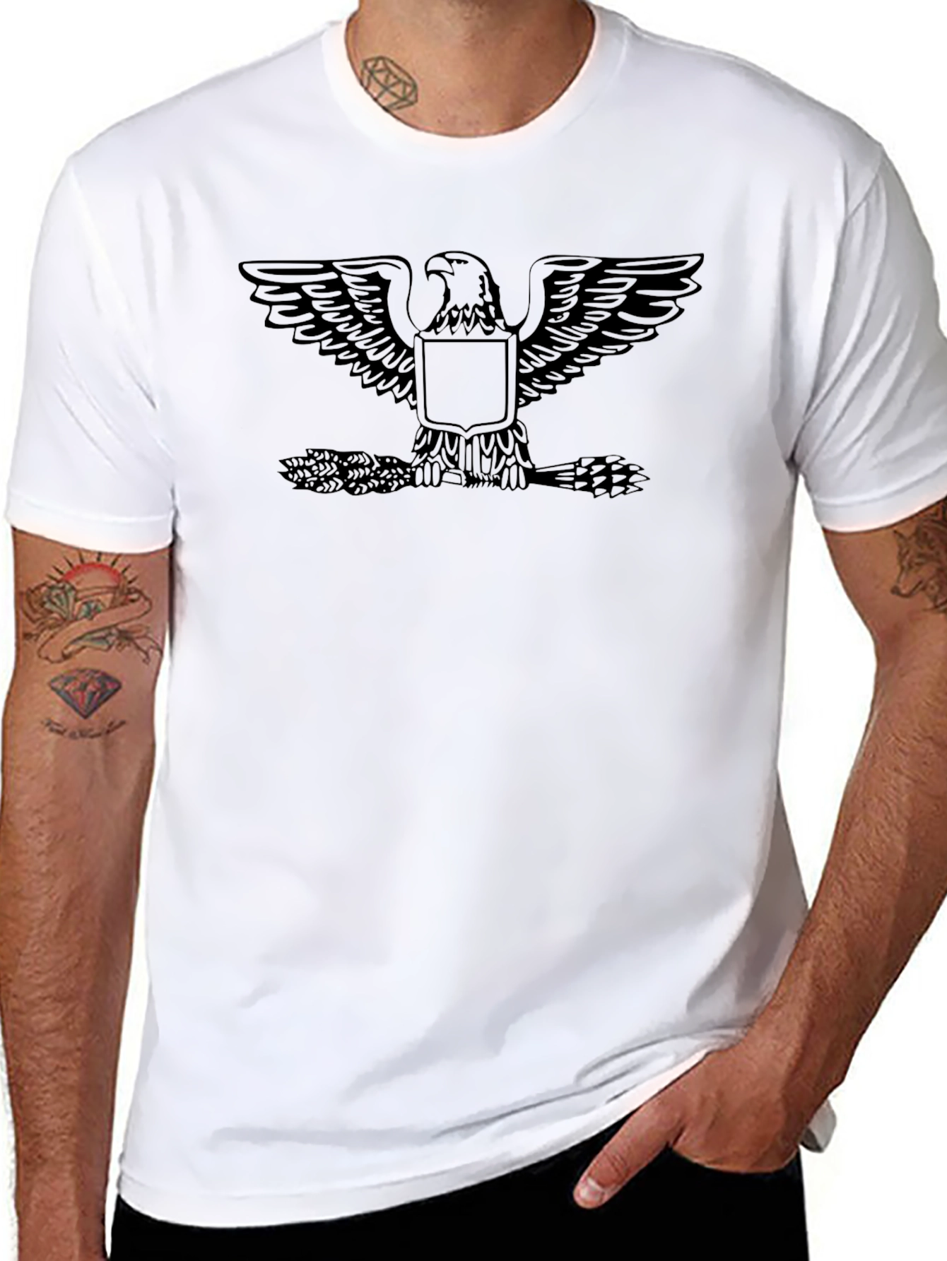 Eagle Crest Graphic T-Shirt - Mens Black Tee